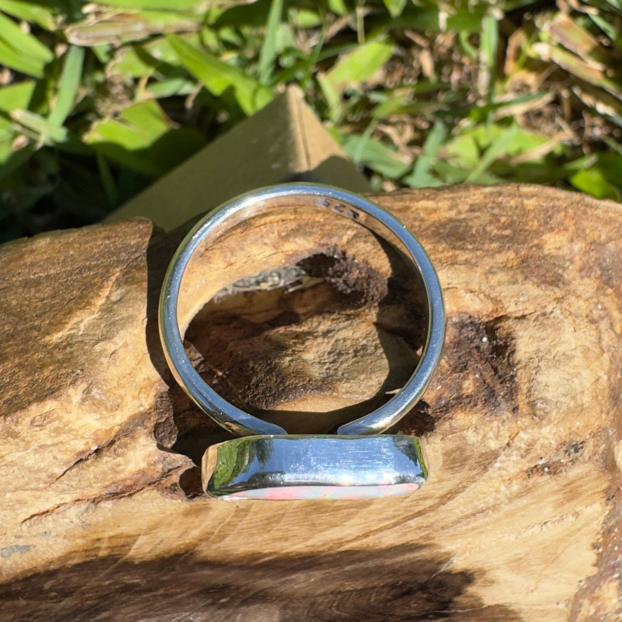 Innamincka Fire ~ 1.1ct Solid Lightning Ridge Opal 925 Silver Ring