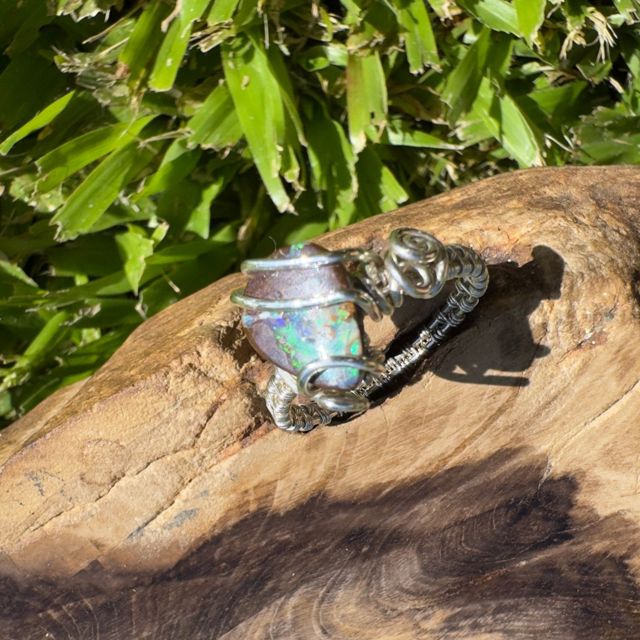 Ironstone Twist – 5.2ct Queensland Boulder Opal Ring