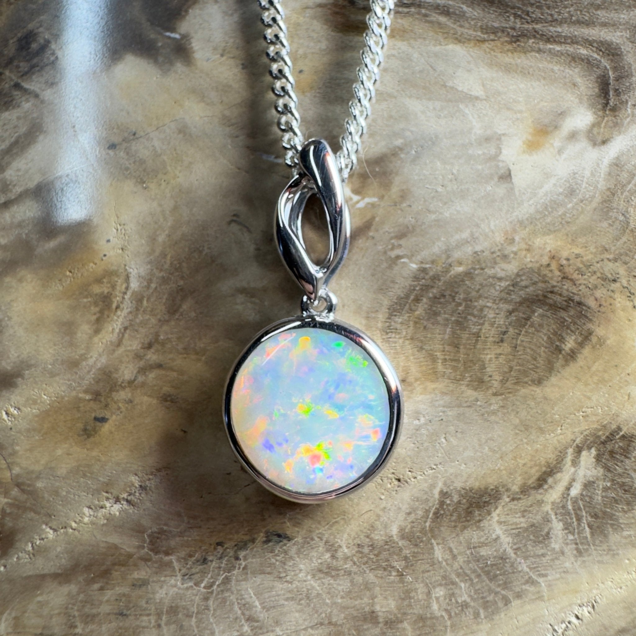 Kakadu Firestorm ~ 1.8ct Coober Pedy Opal 925 Silver Pendant