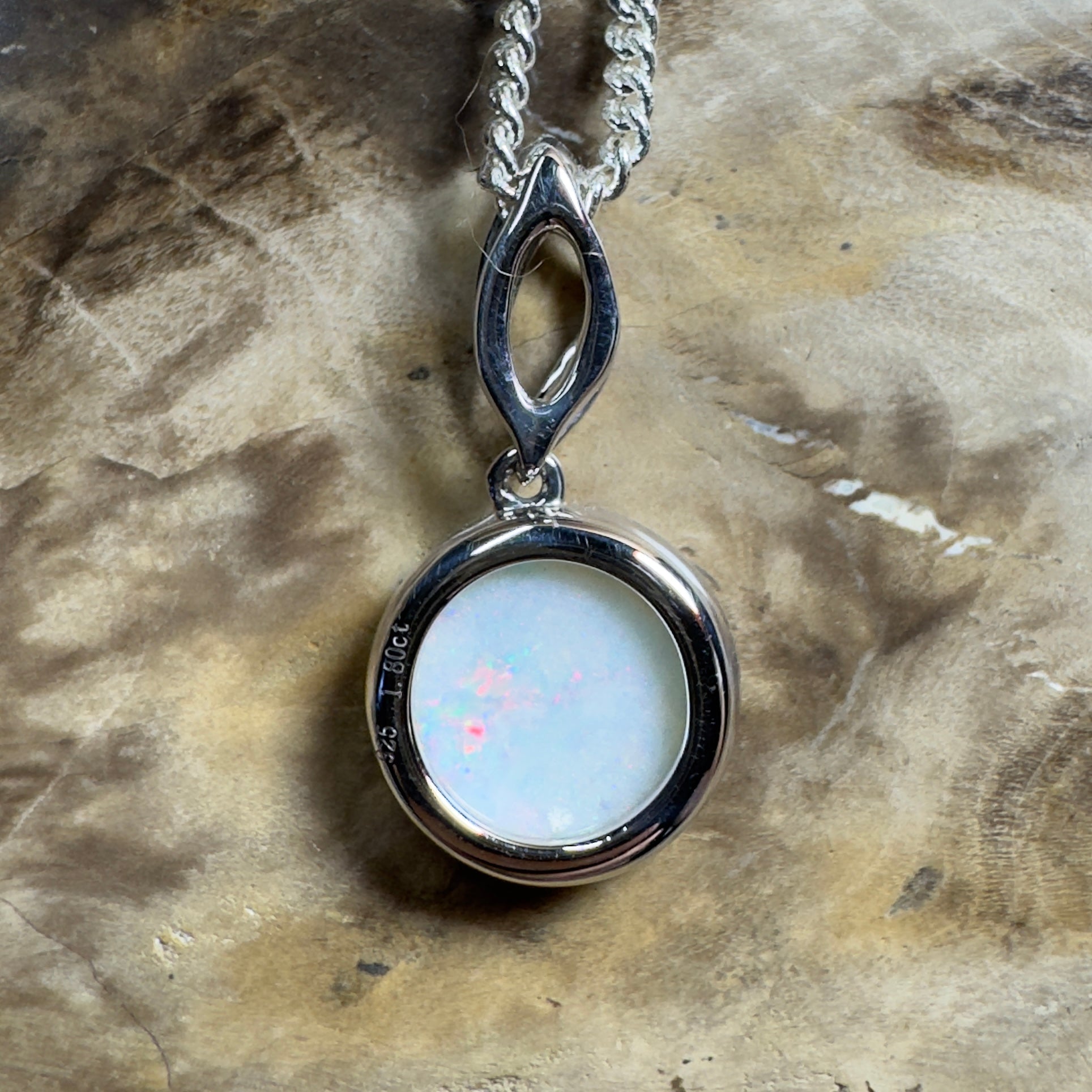 Kakadu Firestorm ~ 1.8ct Coober Pedy Opal 925 Silver Pendant