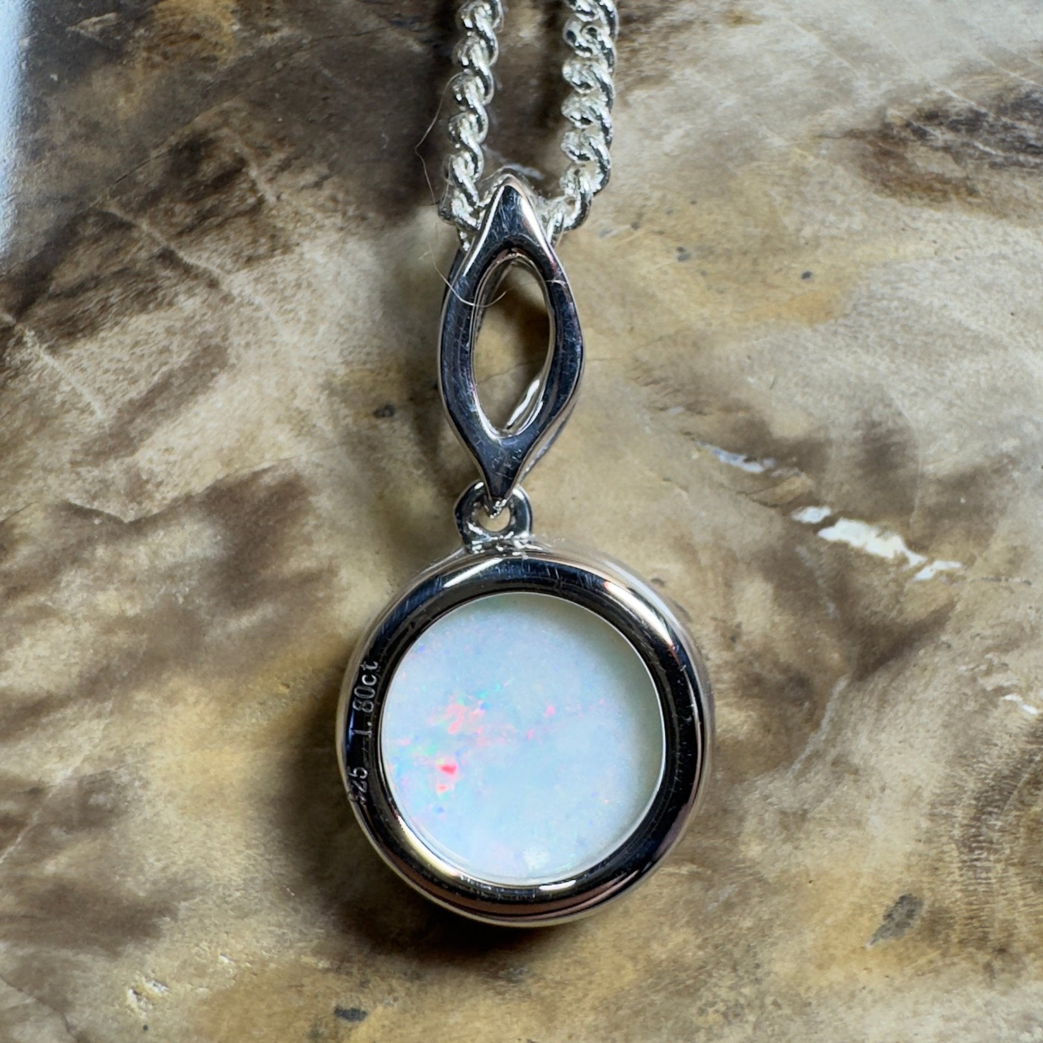 Kakadu Firestorm ~ 1.8ct Coober Pedy Opal 925 Silver Pendant