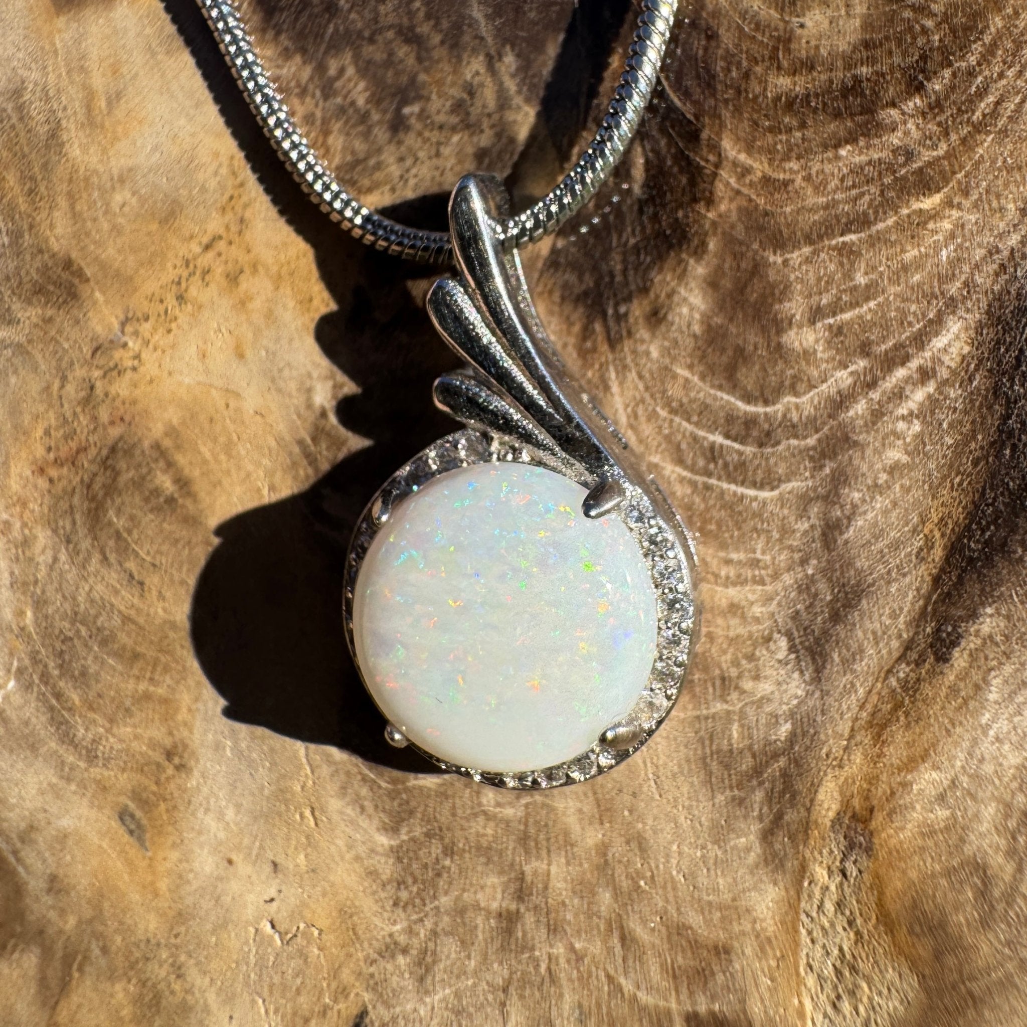 Kalbarri Mist - 2.1ct Coober Pedy Opal 925 Silver Pendant