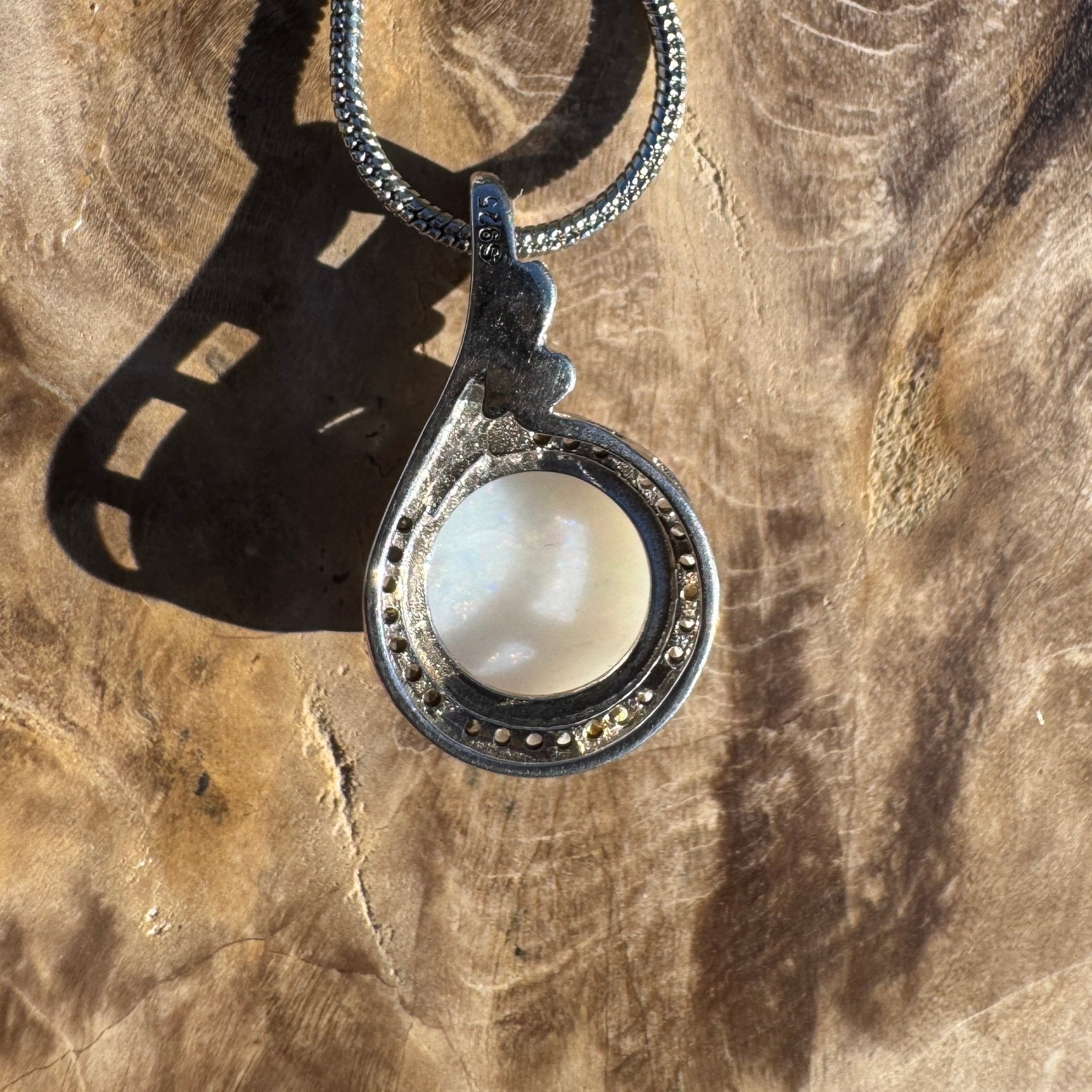 Kalbarri Mist - 2.1ct Coober Pedy Opal 925 Silver Pendant
