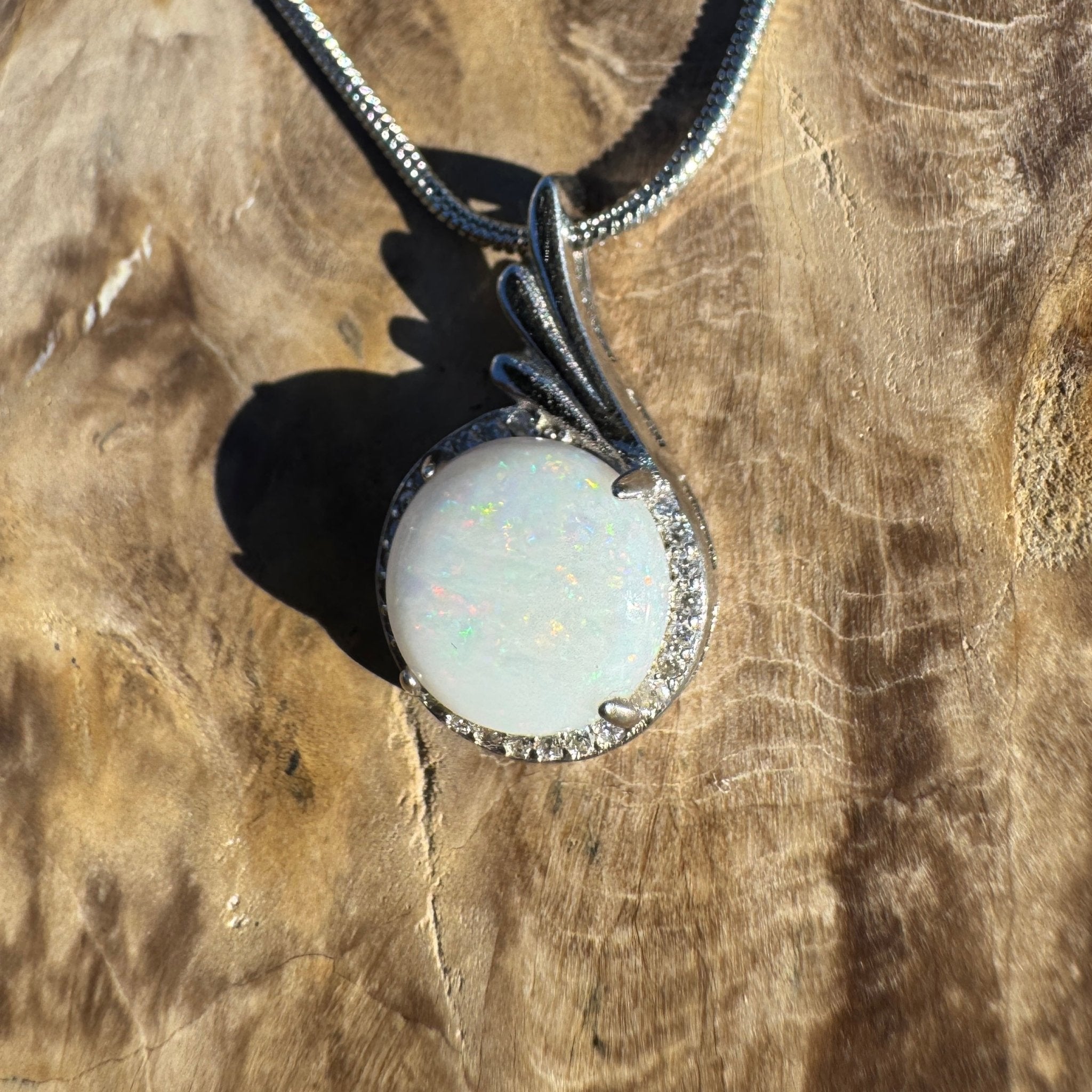 Kalbarri Mist - 2.1ct Coober Pedy Opal 925 Silver Pendant