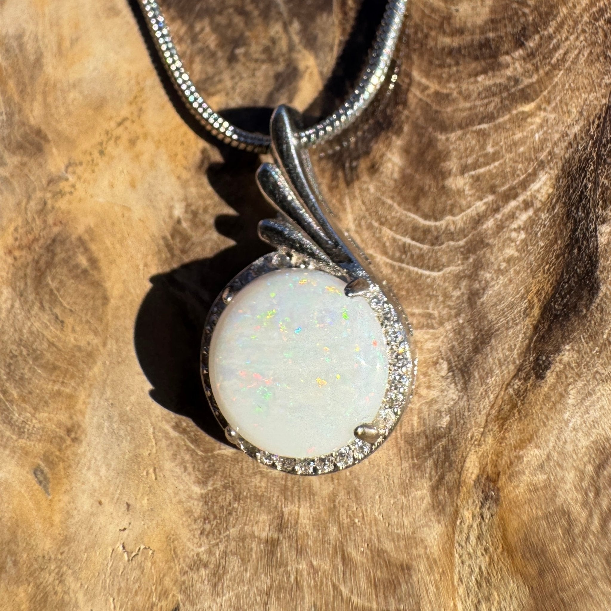 Kalbarri Mist - 2.1ct Coober Pedy Opal 925 Silver Pendant