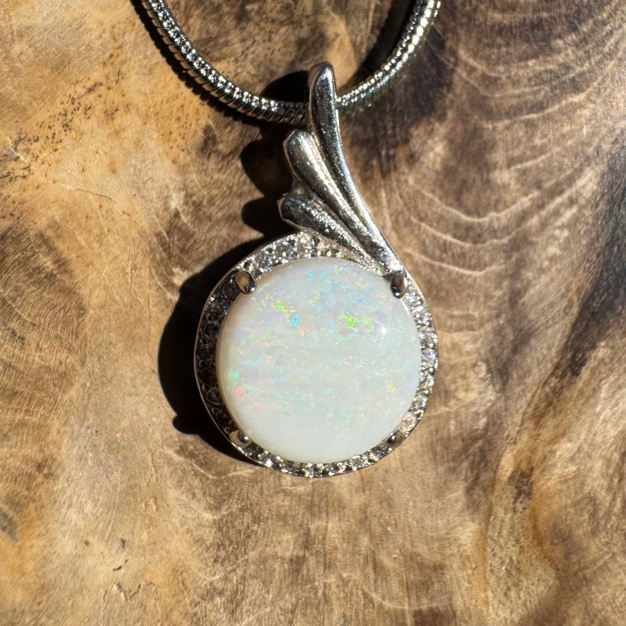 Kalbarri Mist - 2.1ct Coober Pedy Opal 925 Silver Pendant