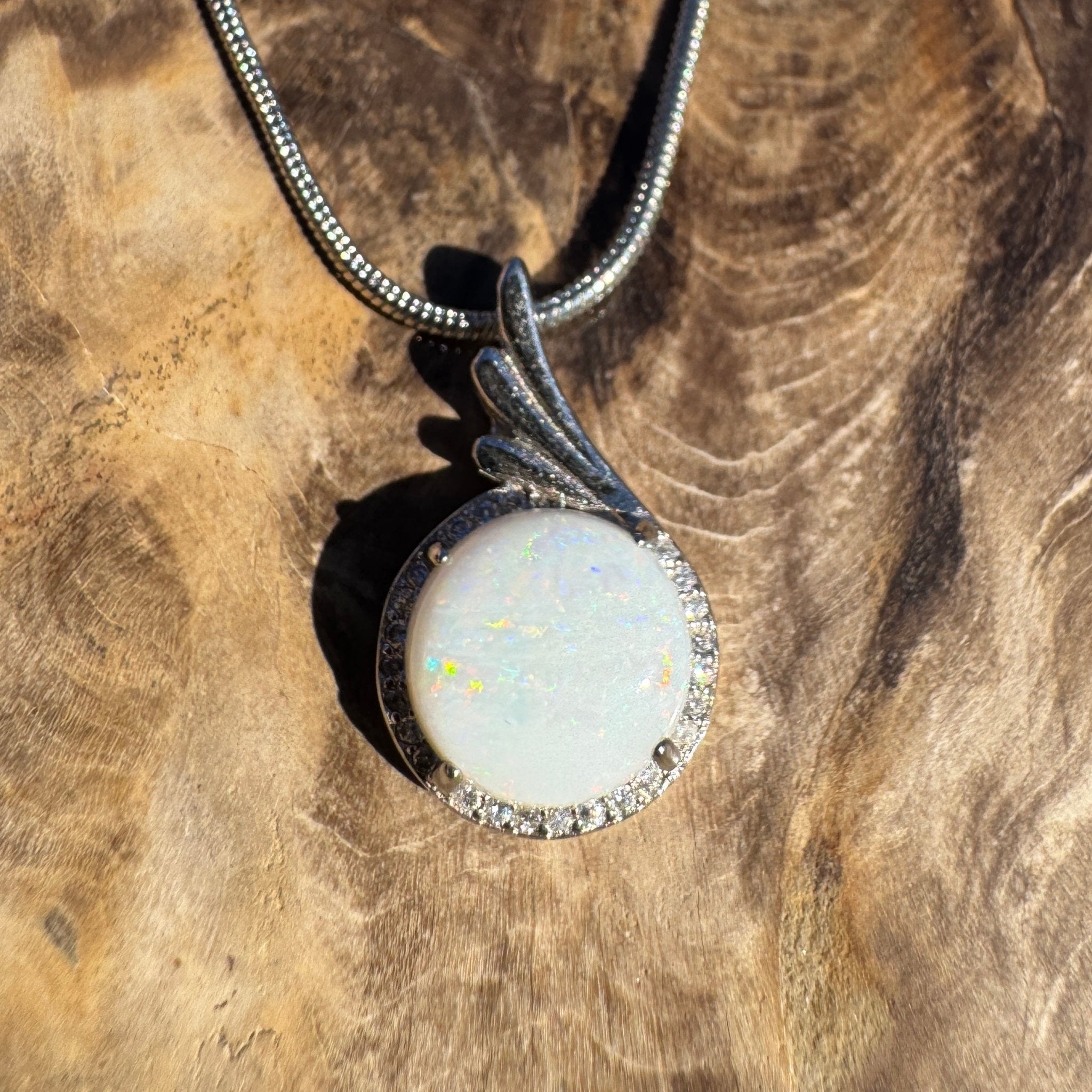 Kalbarri Mist - 2.1ct Coober Pedy Opal 925 Silver Pendant