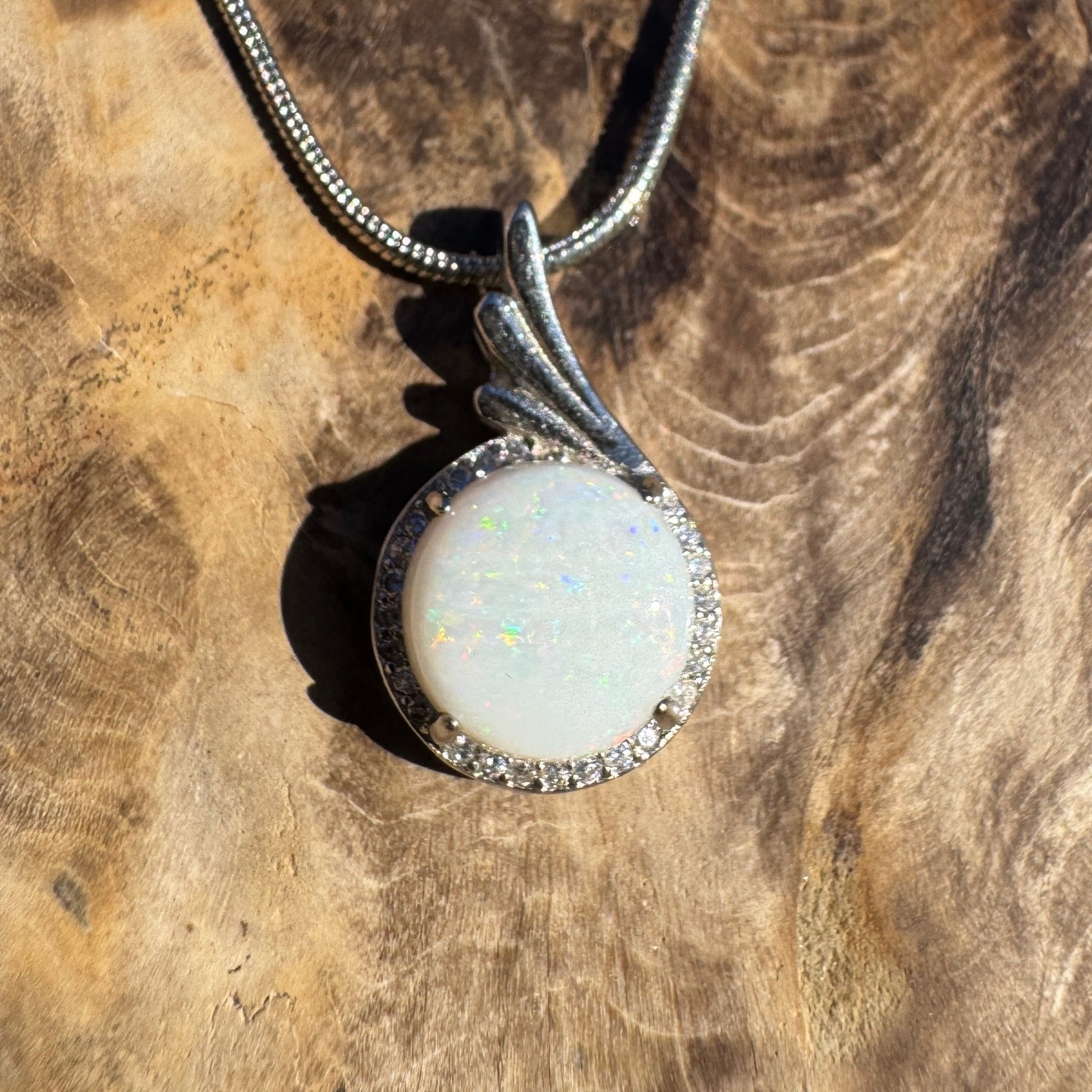 Kalbarri Mist - 2.1ct Coober Pedy Opal 925 Silver Pendant