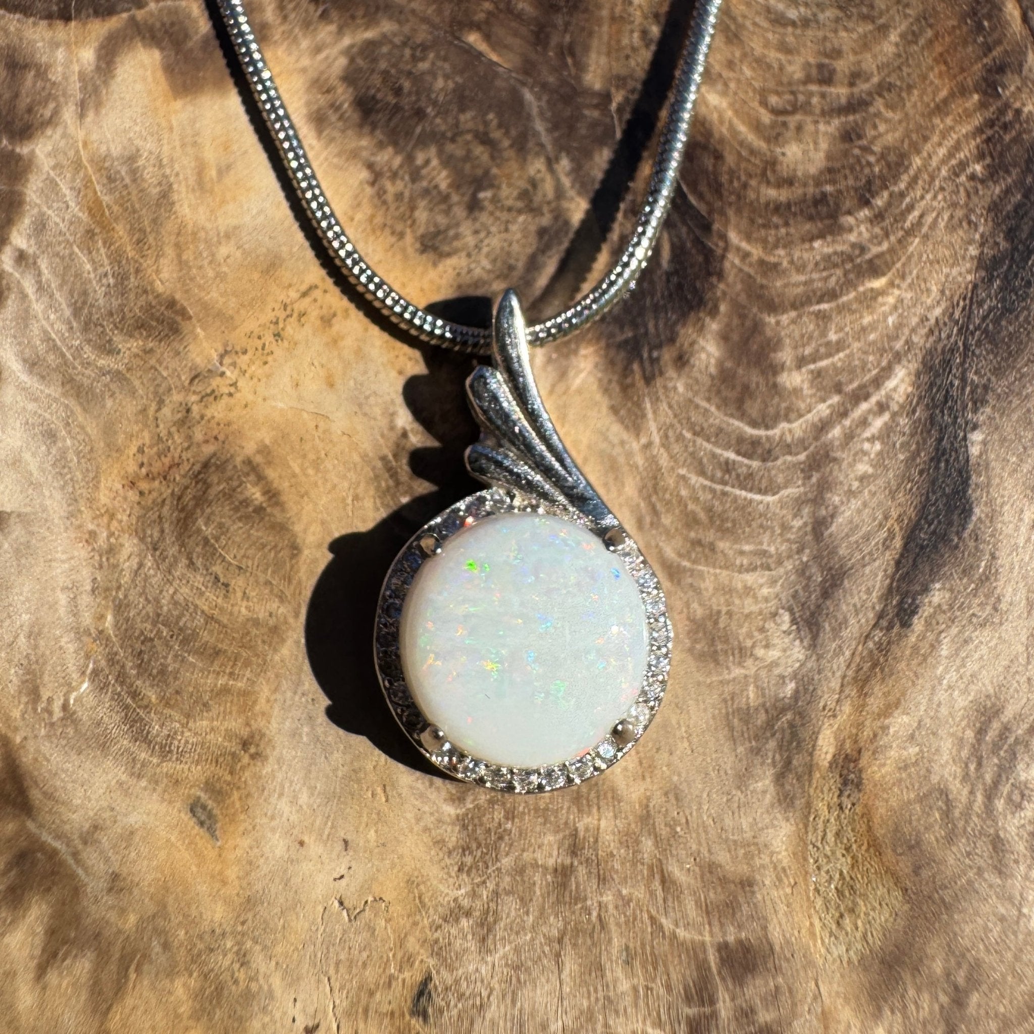 Kalbarri Mist - 2.1ct Coober Pedy Opal 925 Silver Pendant