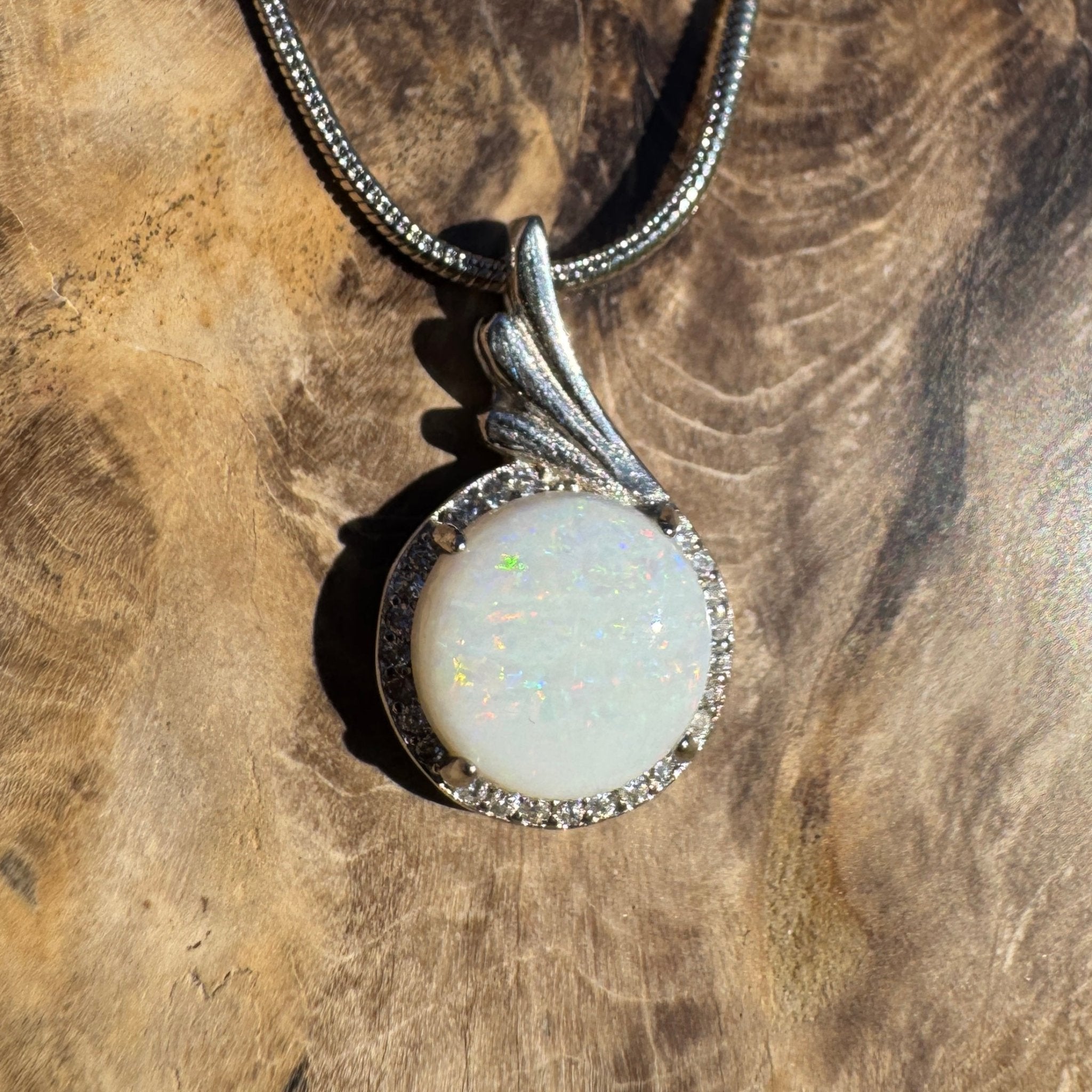Kalbarri Mist - 2.1ct Coober Pedy Opal 925 Silver Pendant
