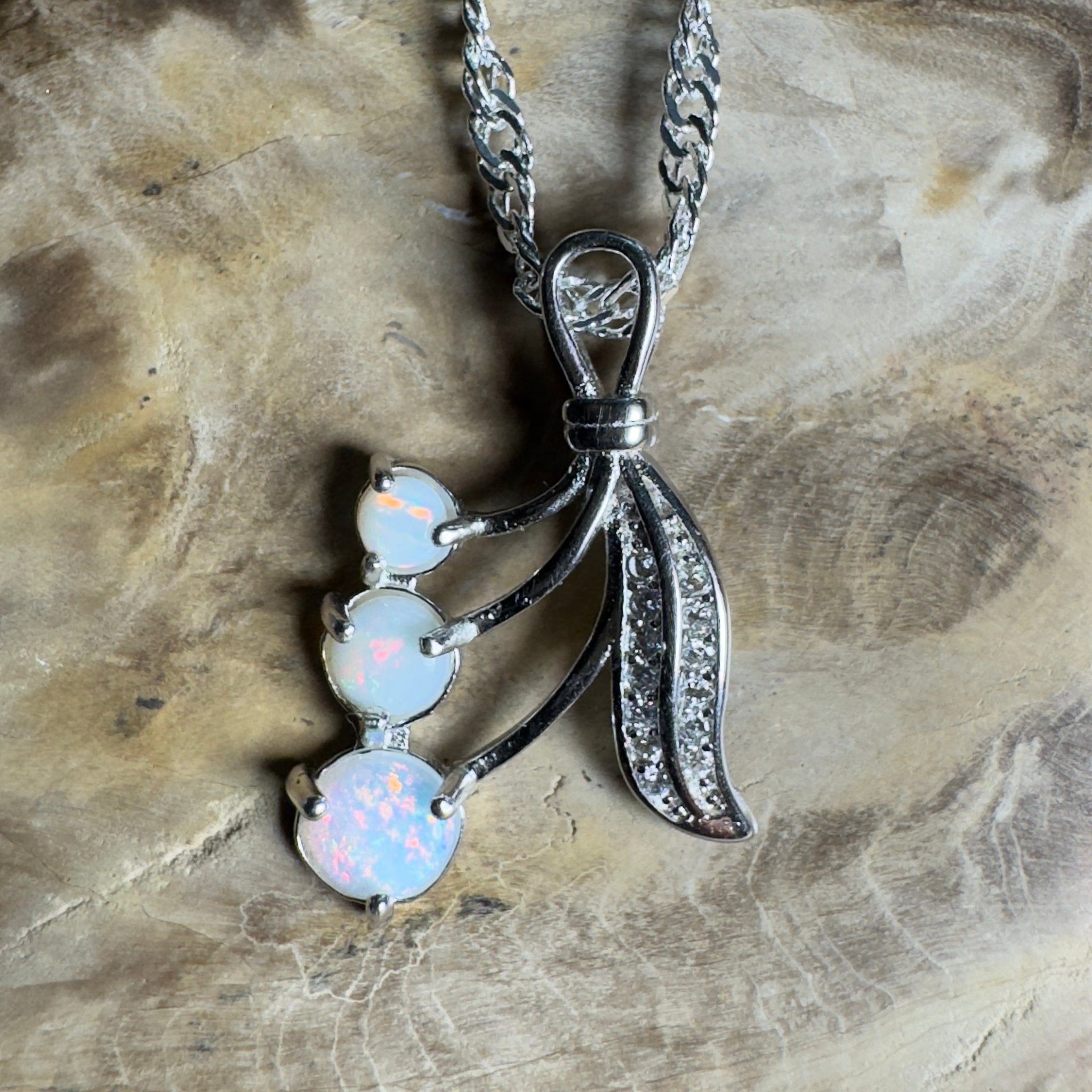 Kanku Starfire - 1.2ct Coober Pedy Opal 925 Silver Pendant