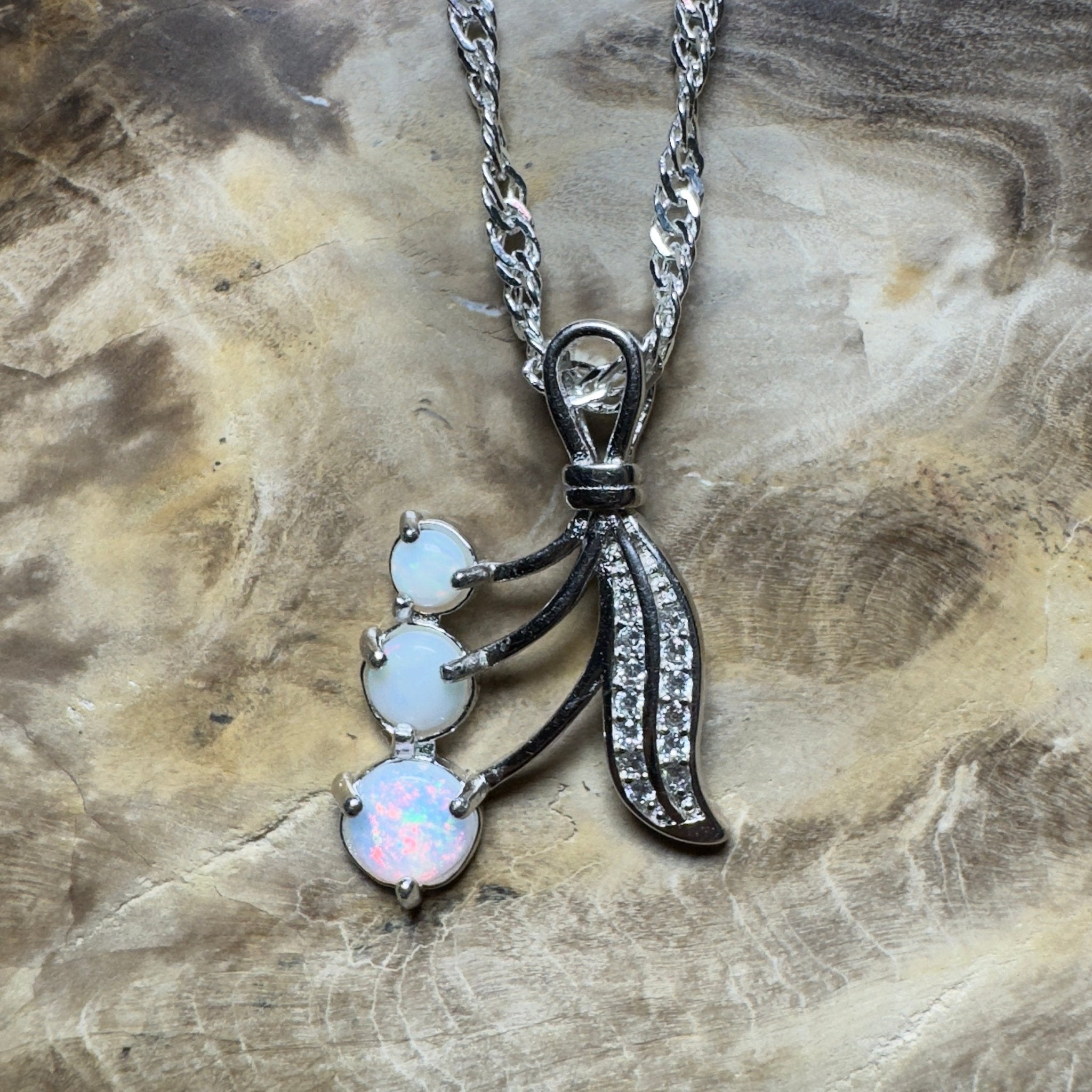 Kanku Starfire - 1.2ct Coober Pedy Opal 925 Silver Pendant