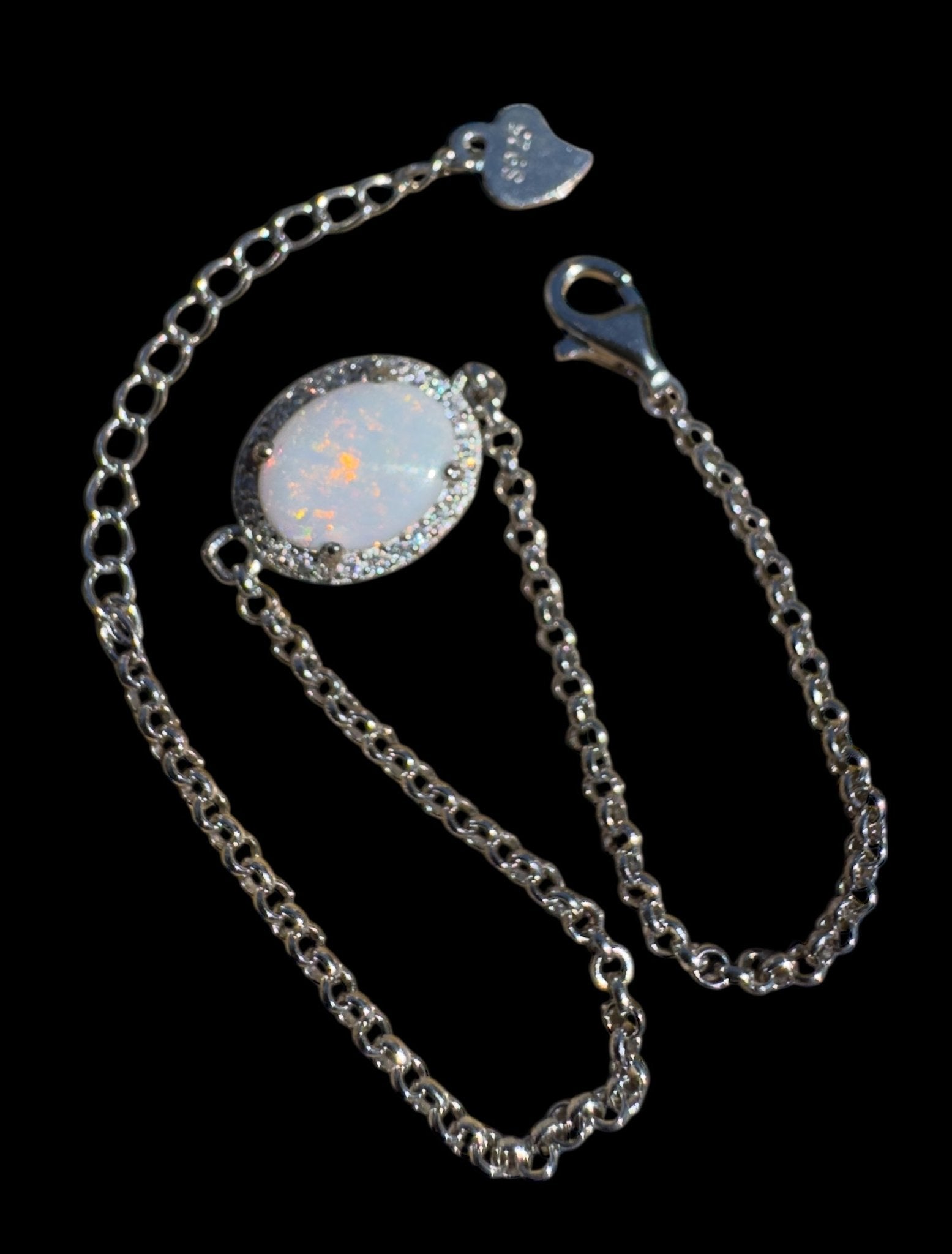 Karijini Trace - 0.8ct Coober Pedy Opal 925 Silver Bracelet