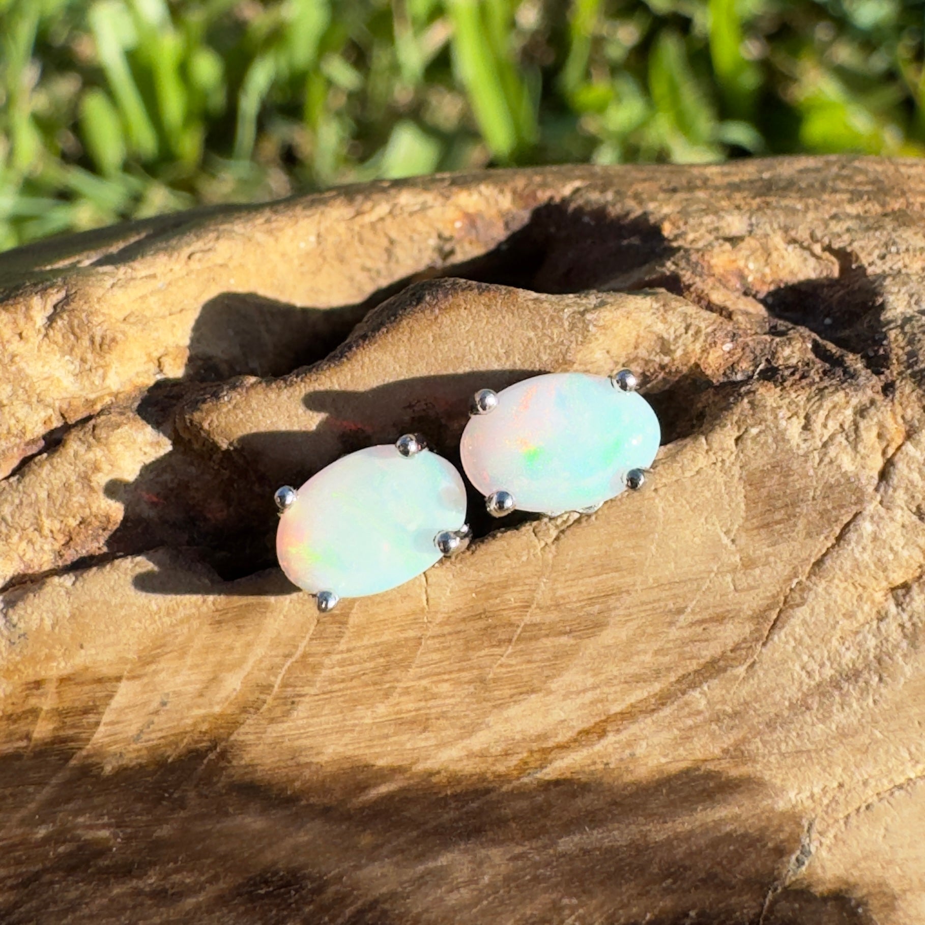 Kata Tjuta Colour ~ 0.6ct Coober Pedy Opal Sterling Silver Earrings (Copy)