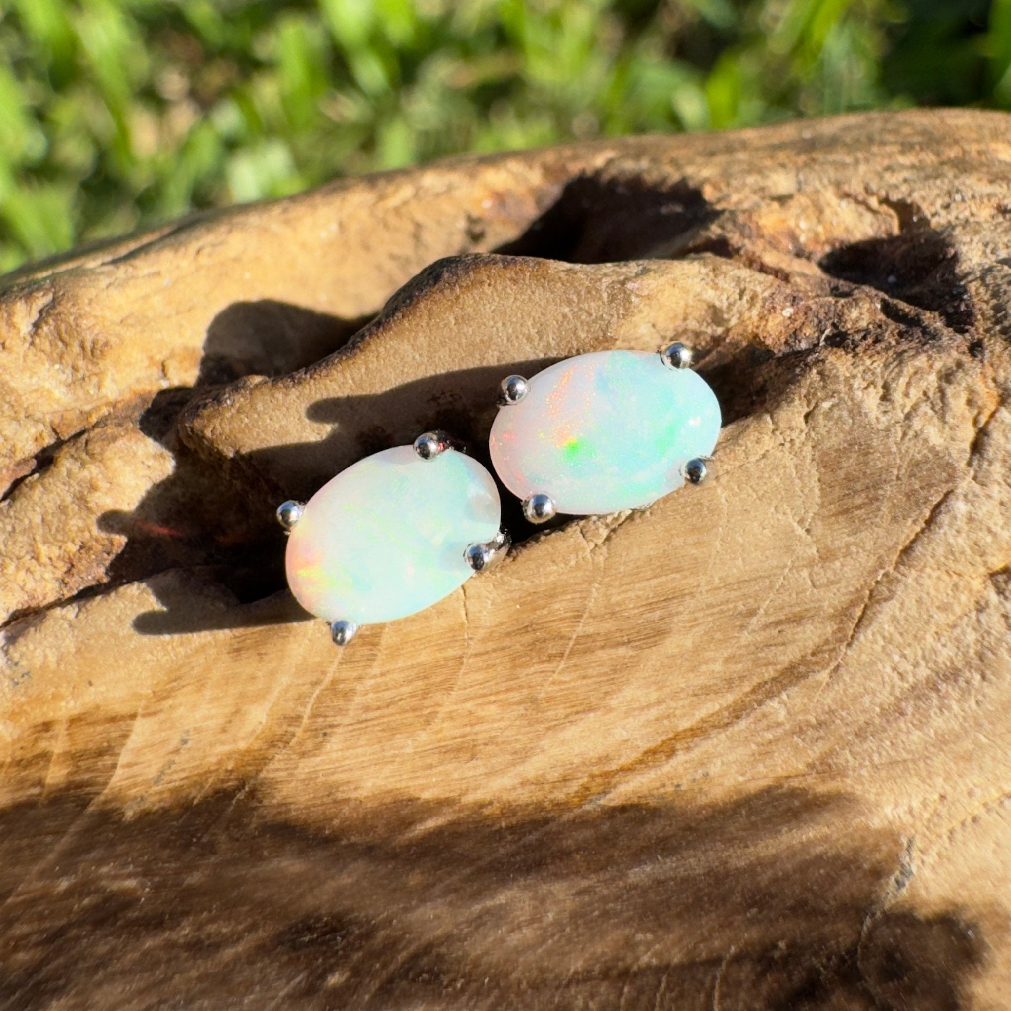 Kata Tjuta Colour ~ 0.6ct Coober Pedy Opal Sterling Silver Earrings (Copy)