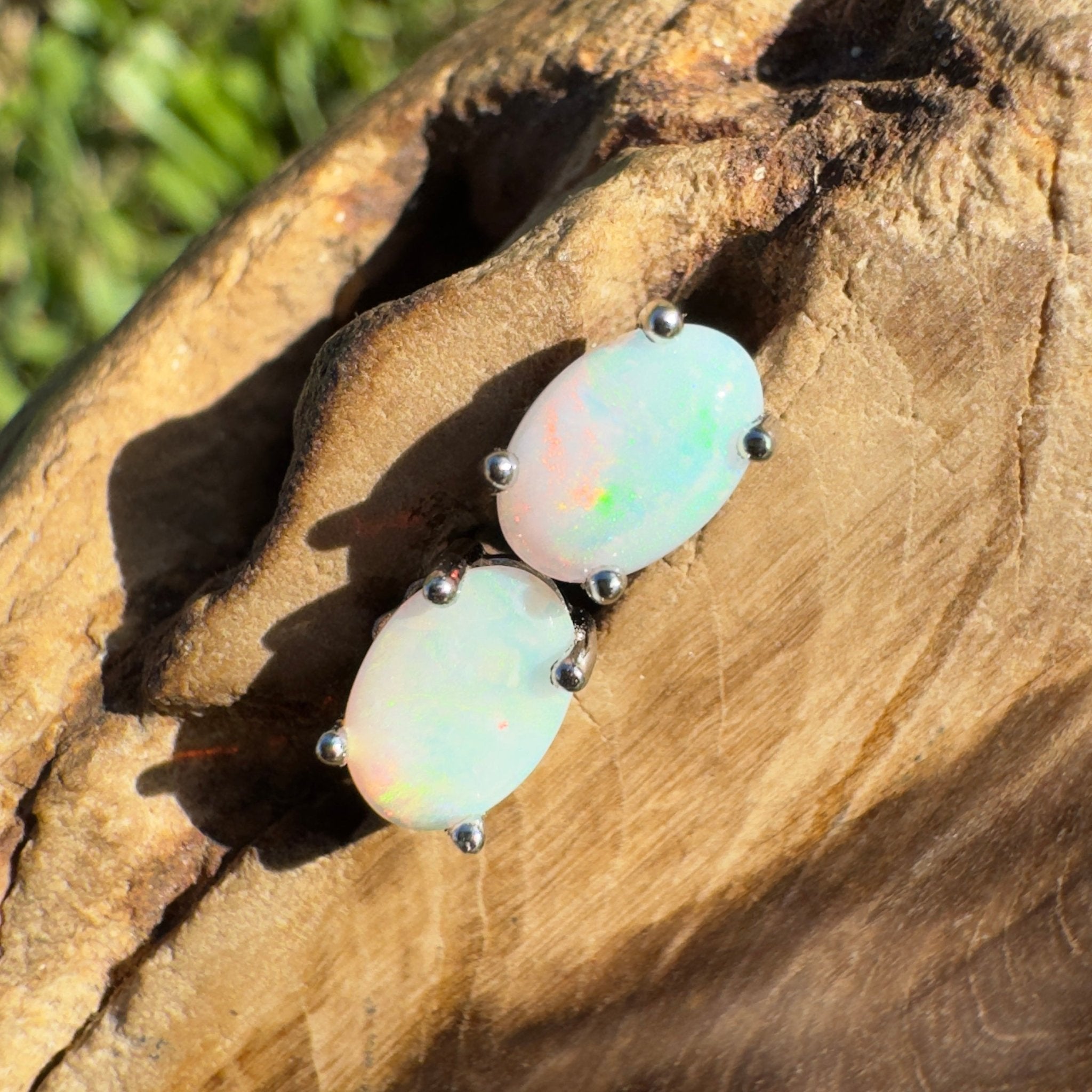 Kata Tjuta Colour ~ 0.6ct Coober Pedy Opal Sterling Silver Earrings (Copy)