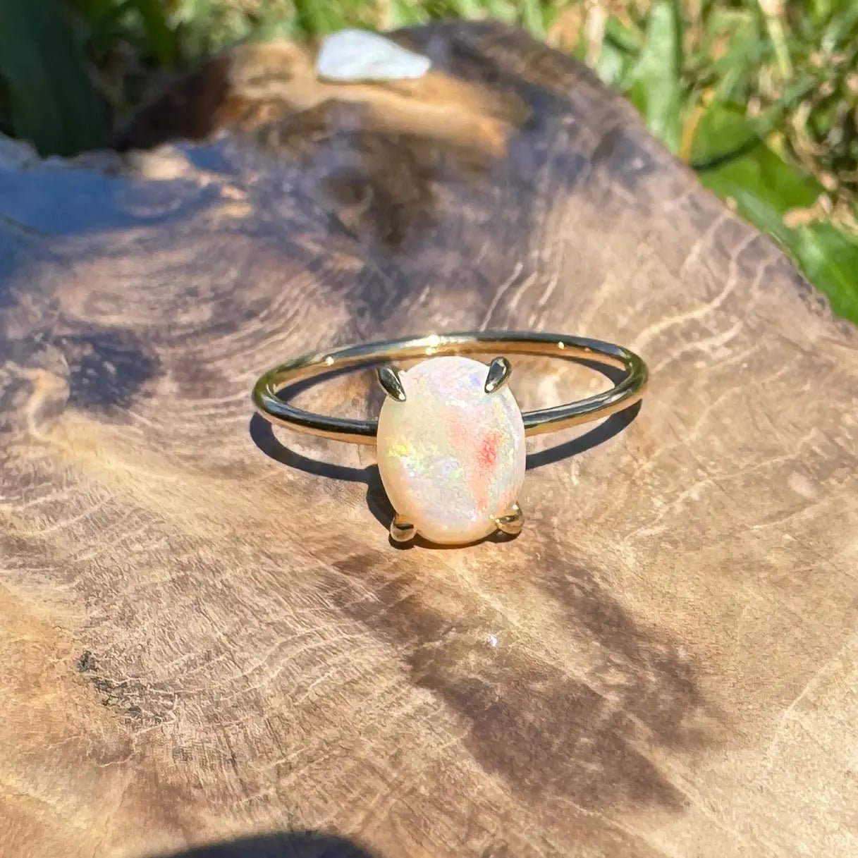 ‘Kata Tjuta Flame' ~ Handcrafted 1.4ct Solid Coober Pedy Opal 9ct Yellow Gold Ring