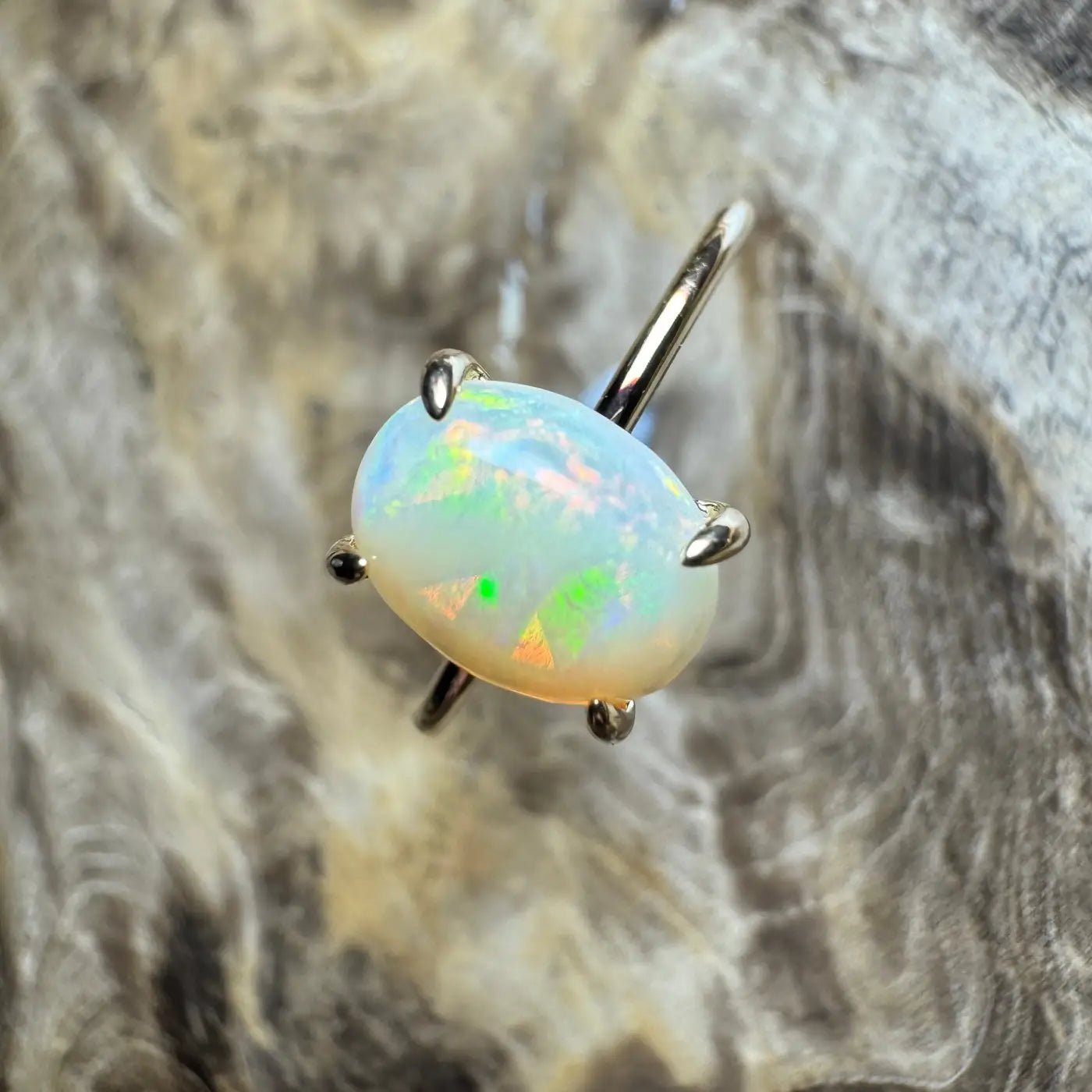 ‘Kata Tjuta Flame' ~ Handcrafted 1.4ct Solid Coober Pedy Opal 9ct Yellow Gold Ring