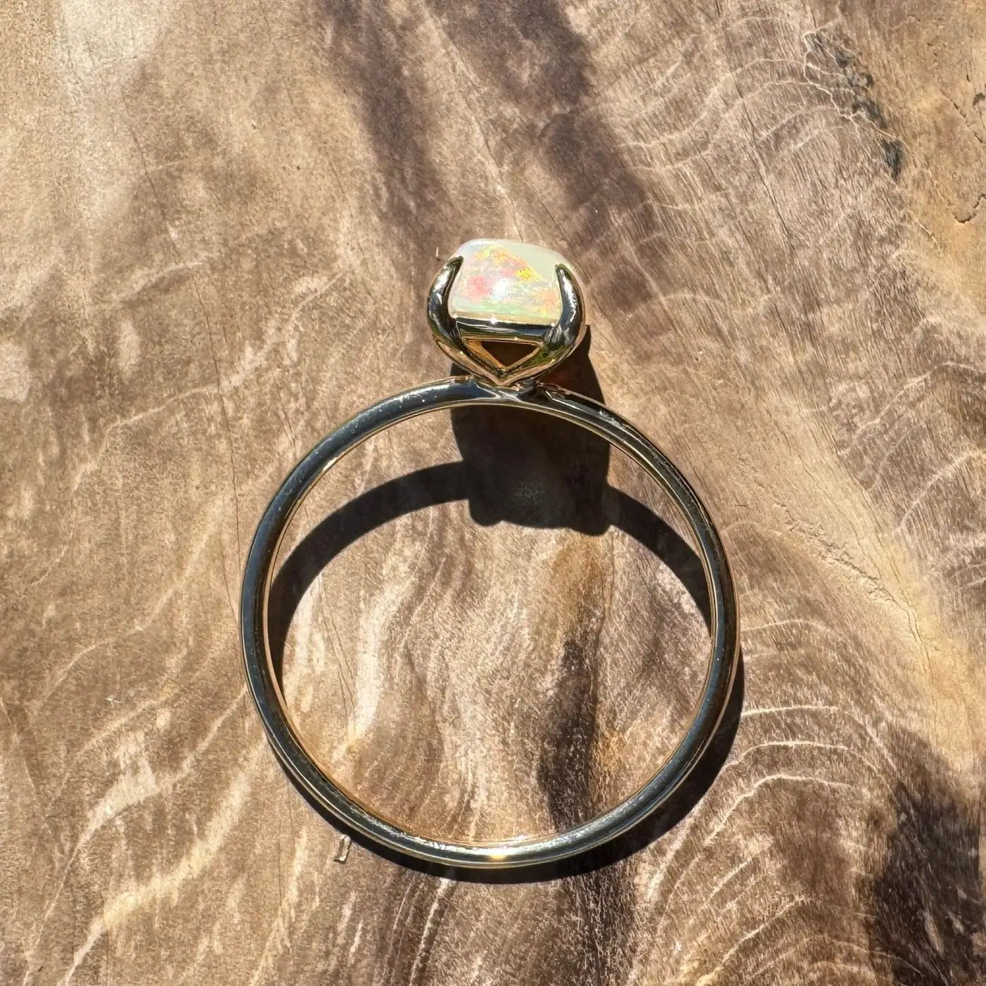 ‘Kata Tjuta Flame' ~ Handcrafted 1.4ct Solid Coober Pedy Opal 9ct Yellow Gold Ring