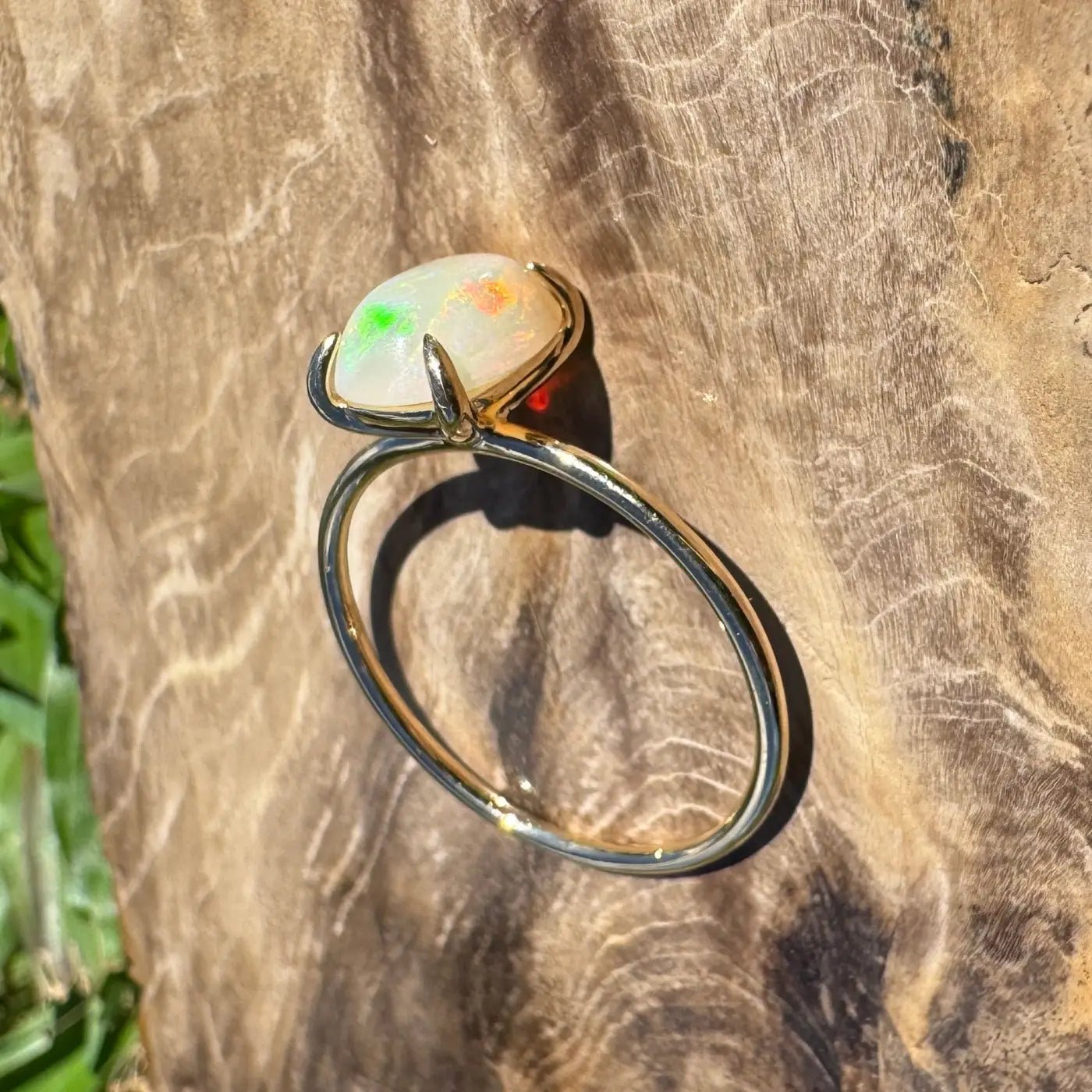 ‘Kata Tjuta Flame' ~ Handcrafted 1.4ct Solid Coober Pedy Opal 9ct Yellow Gold Ring