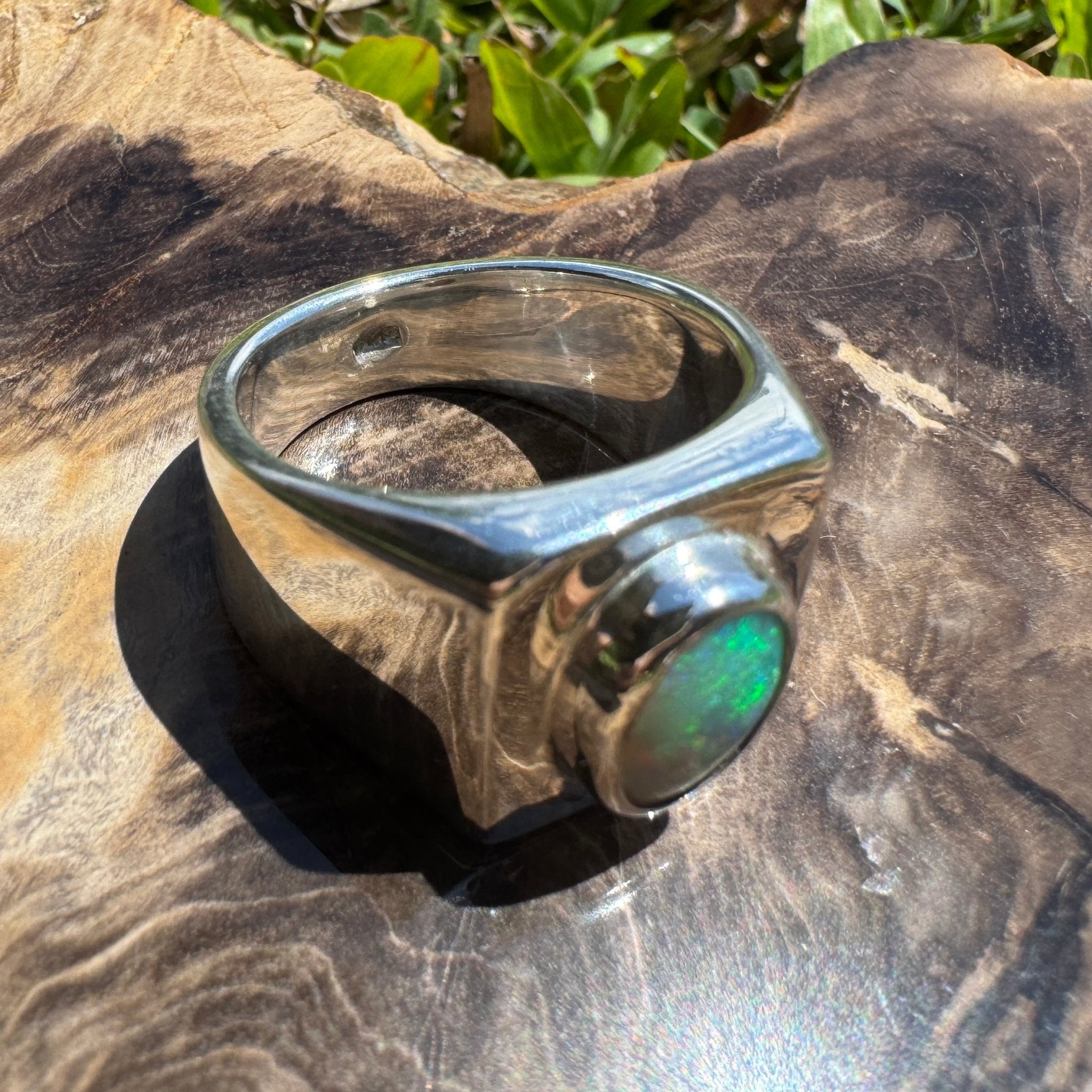 Keppel Tide - 1.3ct Solid Lightning Ridge Crystal Opal Sterling Silver Ring