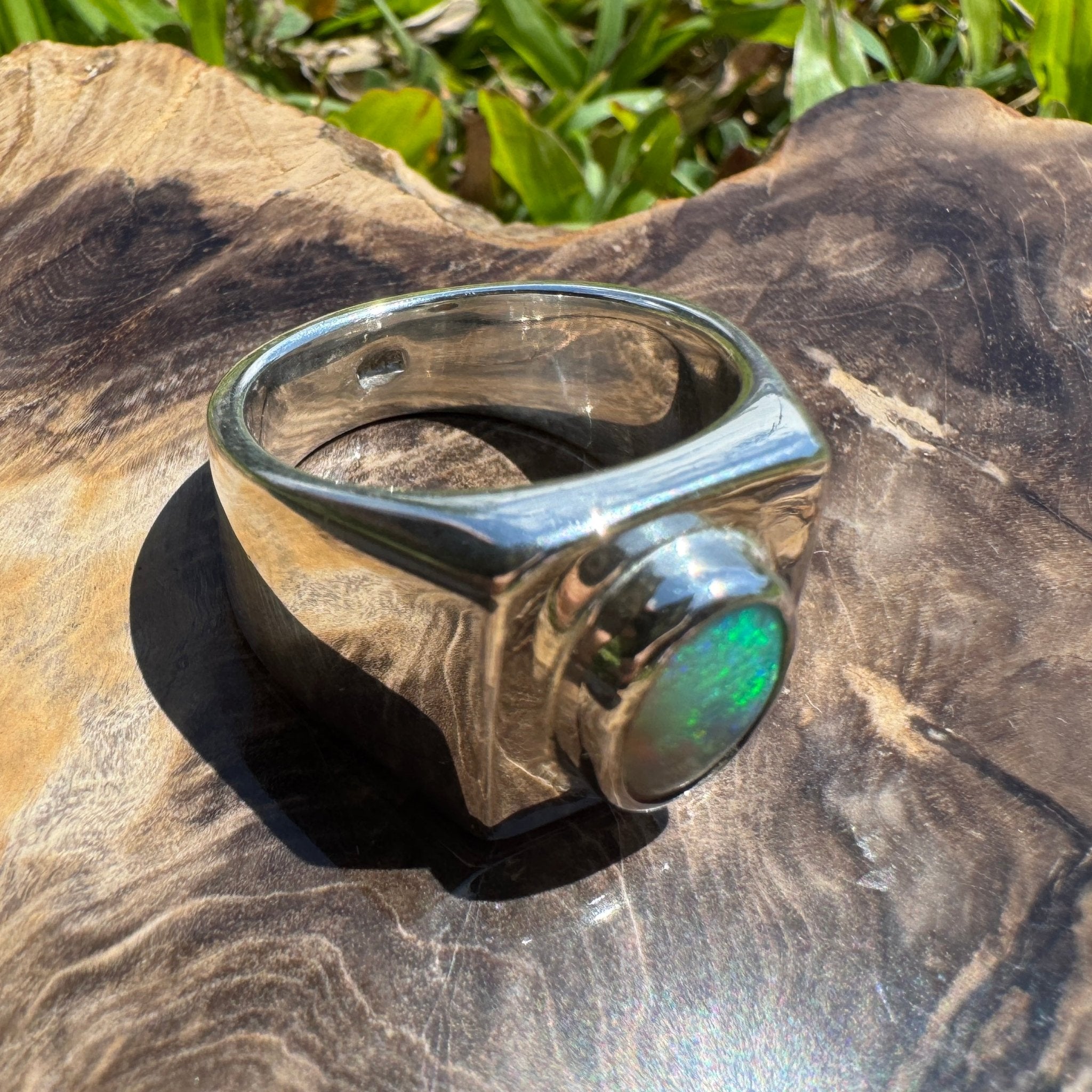 Keppel Tide - 1.3ct Solid Lightning Ridge Crystal Opal Sterling Silver Ring