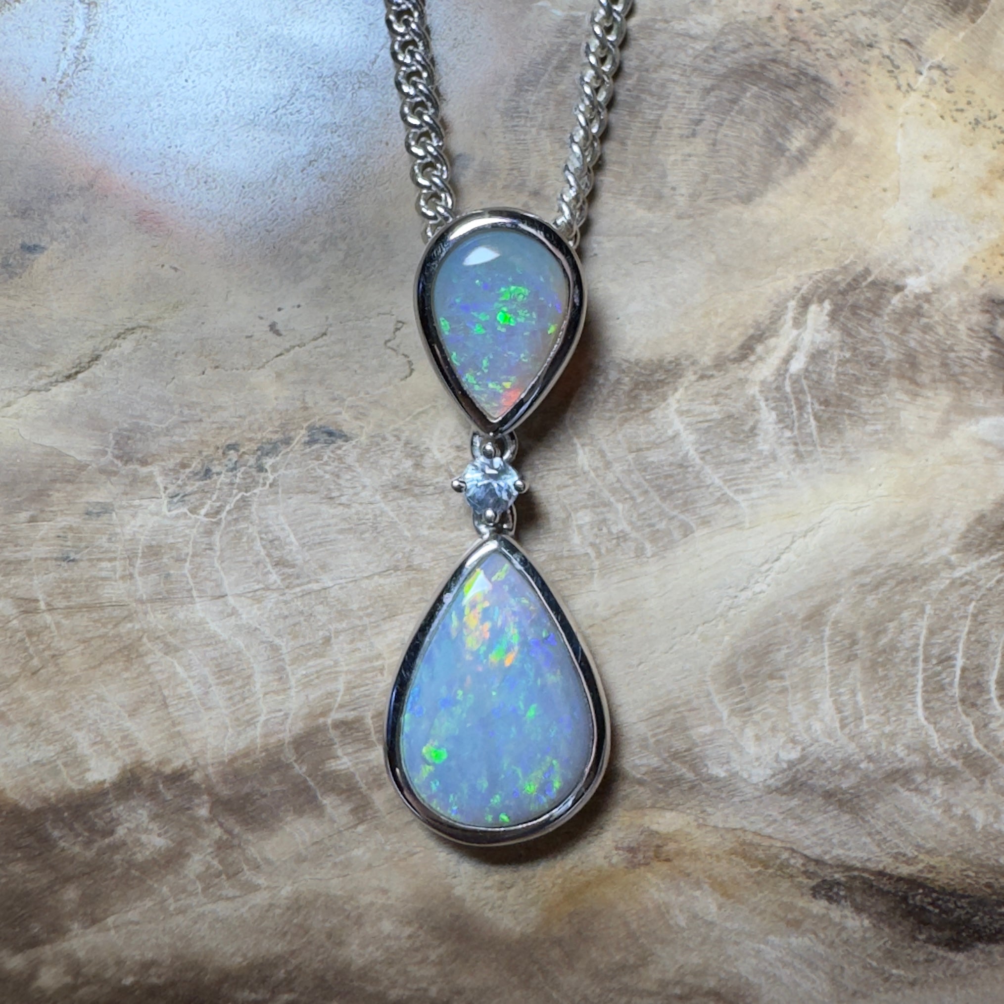 Kimberley Cascade ~ 1.8ct Mintabie Opal 925 Silver Pendant