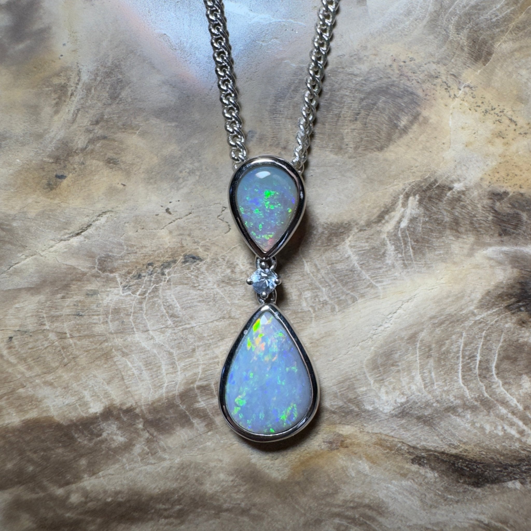 Kimberley Cascade ~ 1.8ct Mintabie Opal 925 Silver Pendant