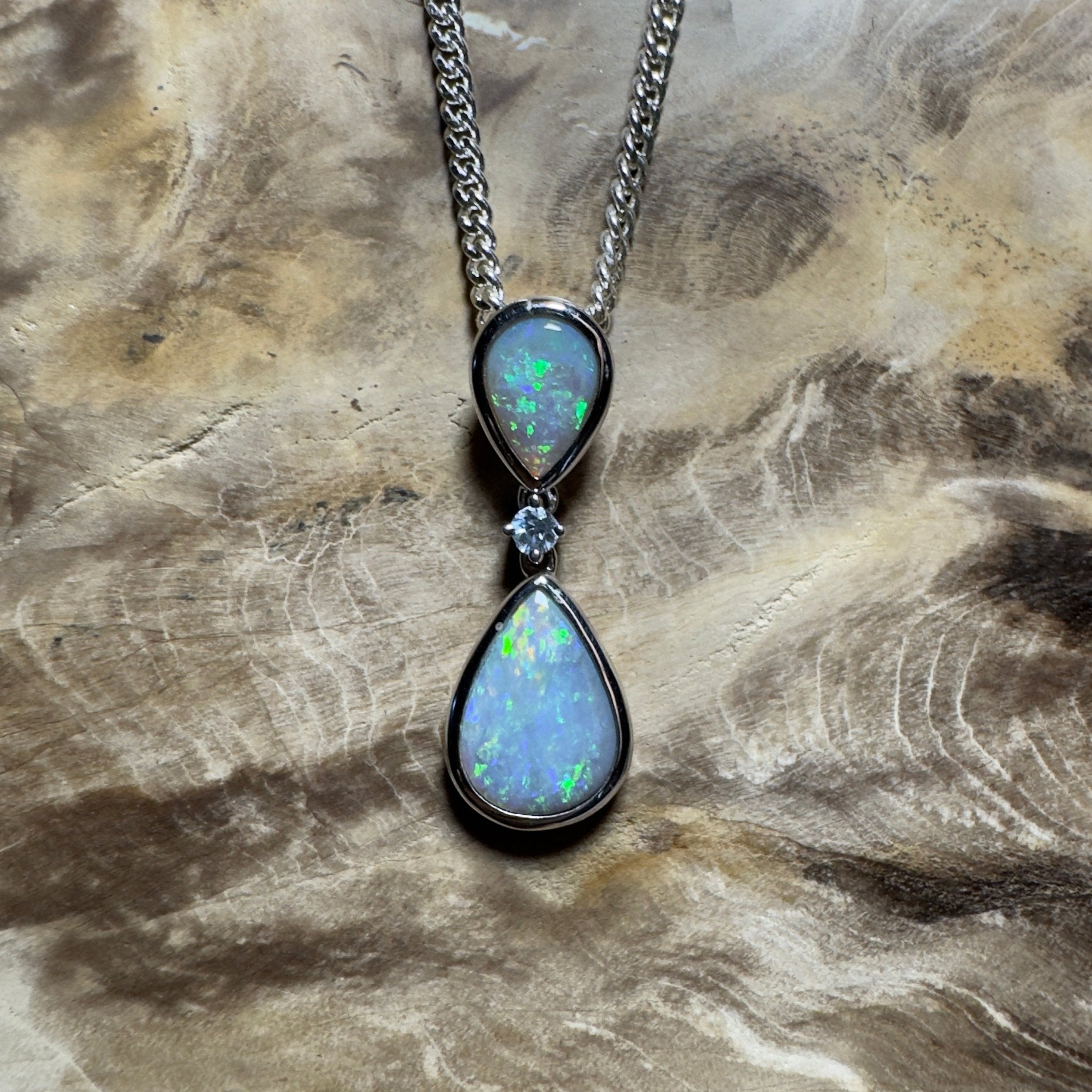 Kimberley Cascade ~ 1.8ct Mintabie Opal 925 Silver Pendant