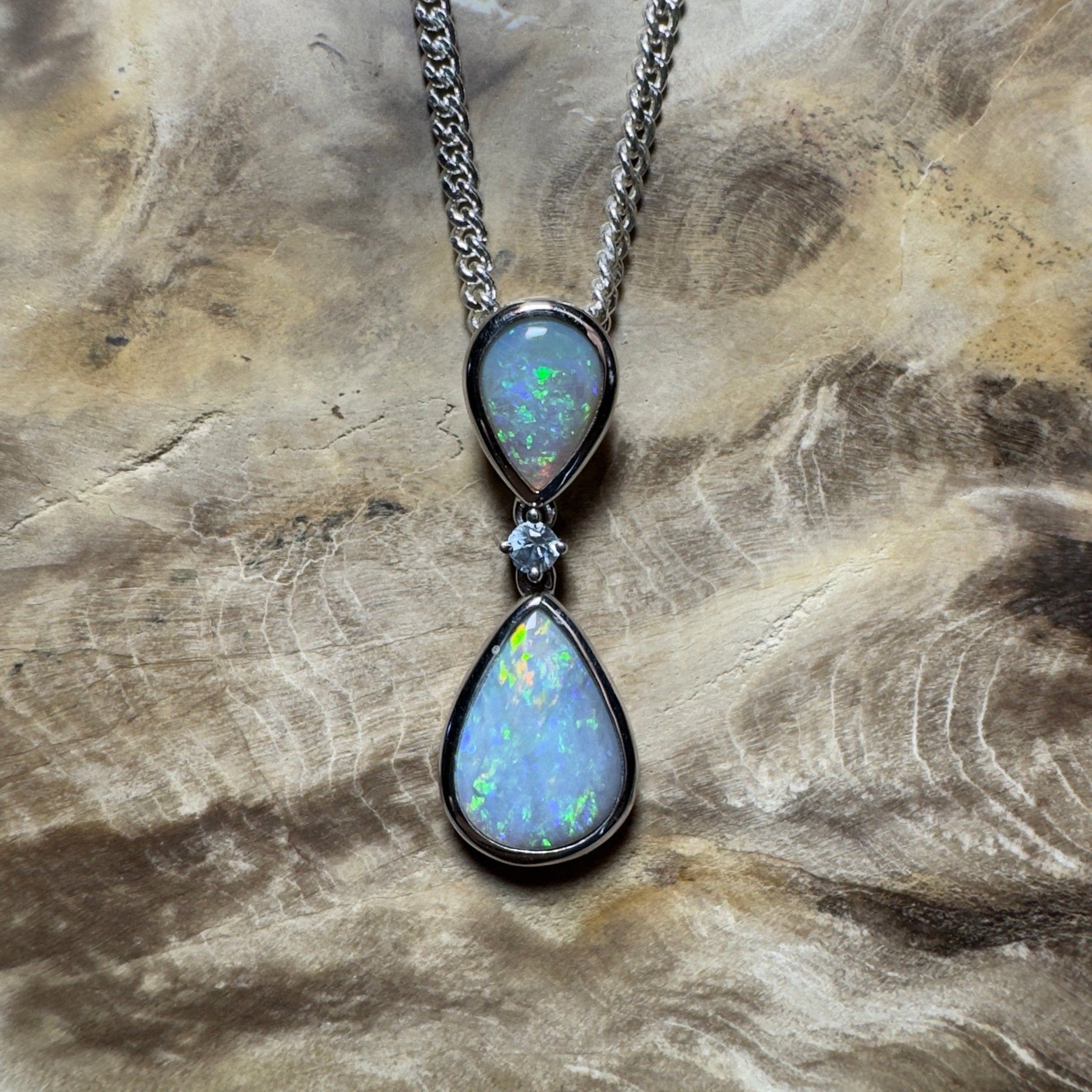 Kimberley Cascade ~ 1.8ct Mintabie Opal 925 Silver Pendant