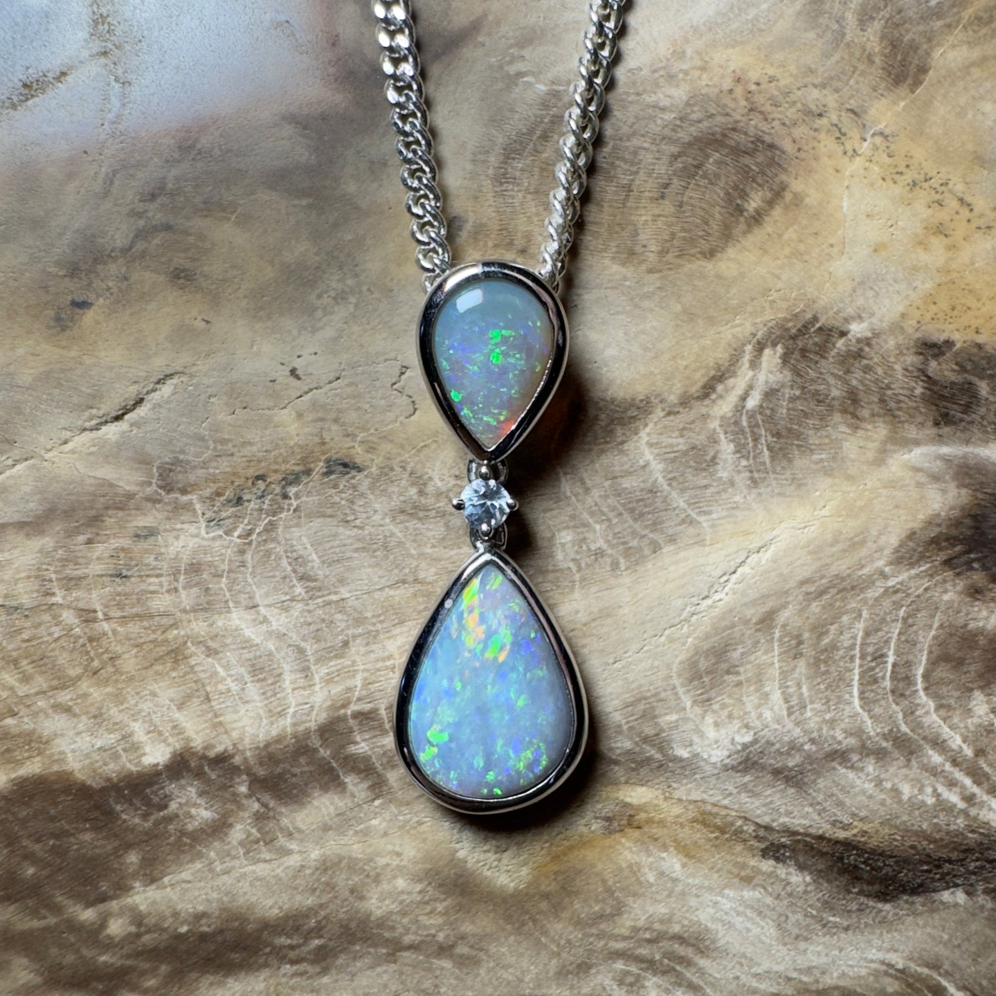 Kimberley Cascade ~ 1.8ct Mintabie Opal 925 Silver Pendant