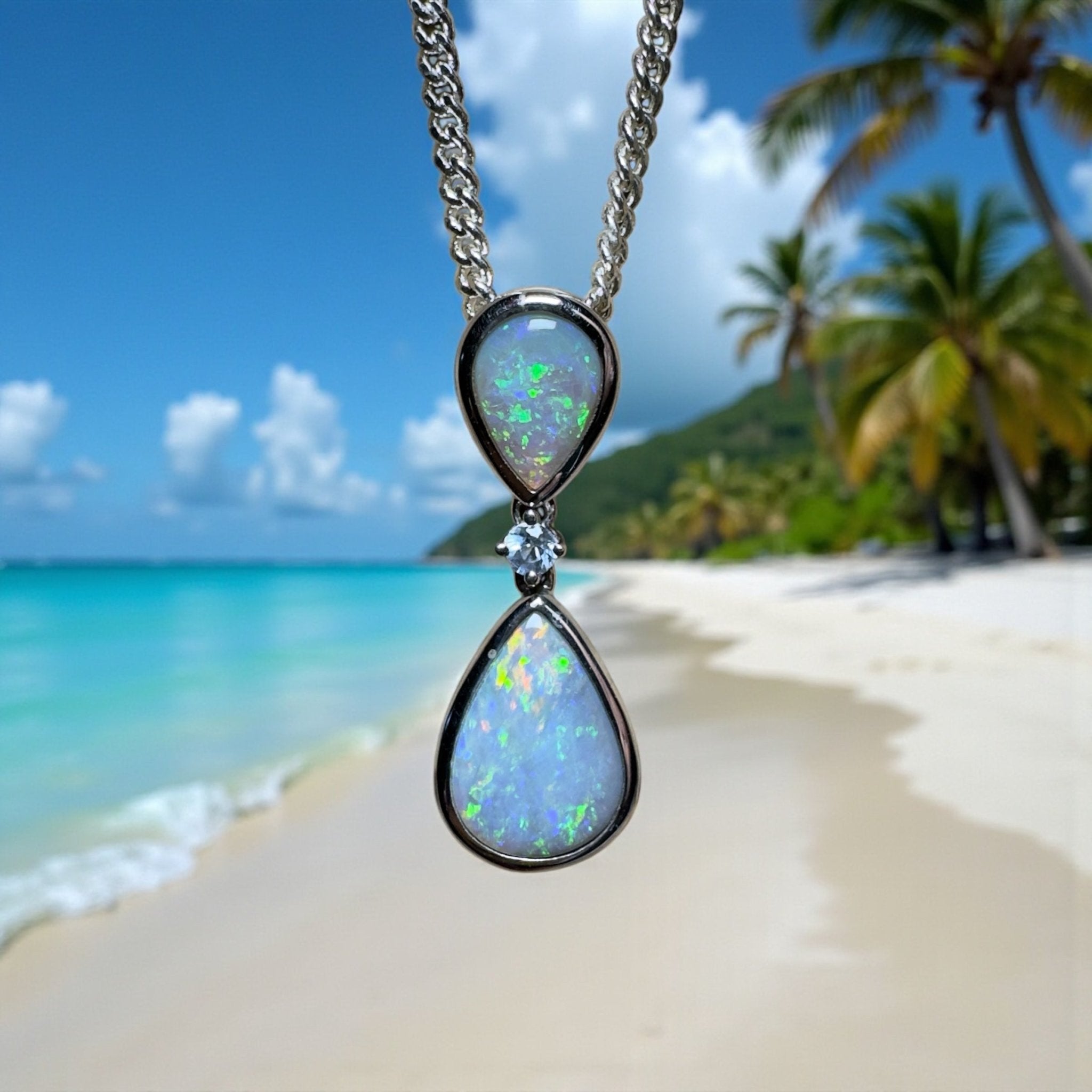 Kimberley Cascade ~ 1.8ct Mintabie Opal 925 Silver Pendant