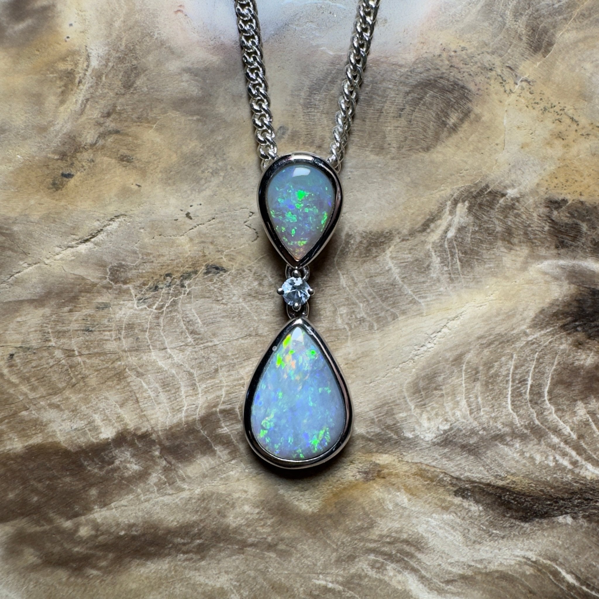 Kimberley Cascade ~ 1.8ct Mintabie Opal 925 Silver Pendant