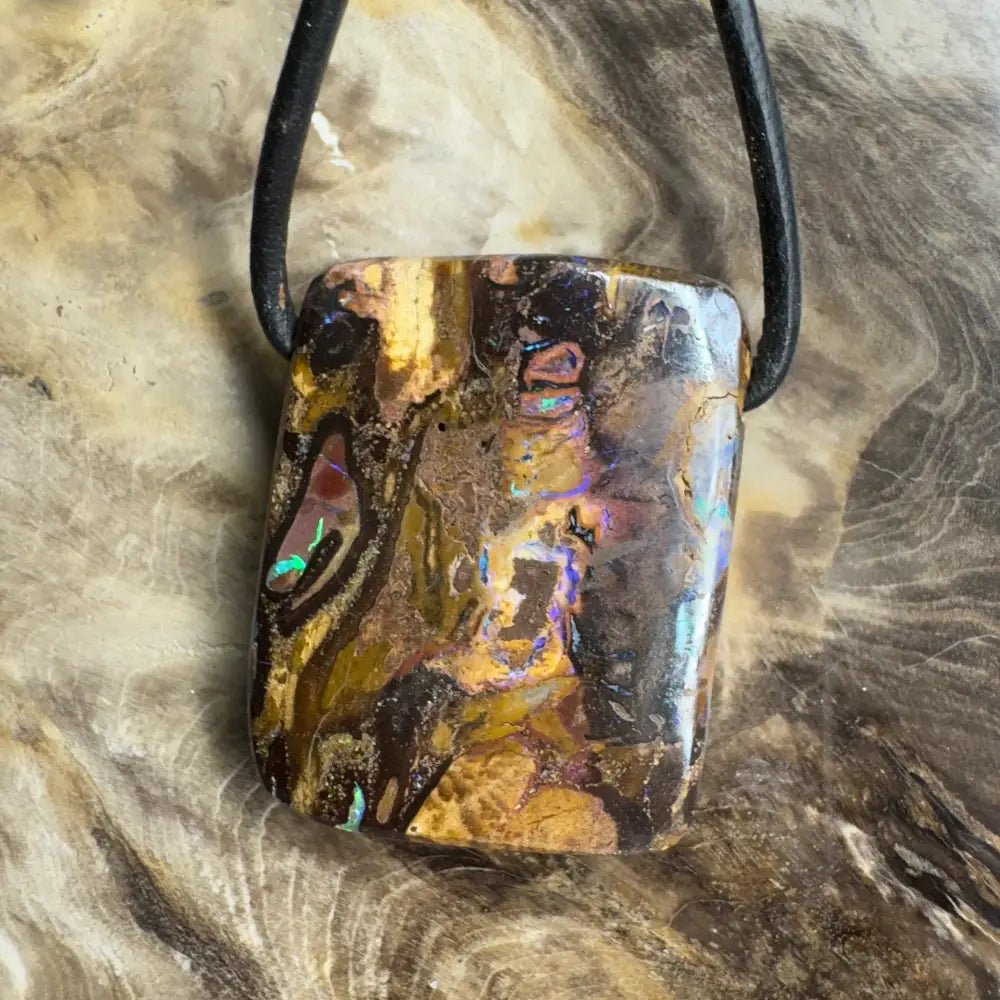 ‘Kimberley Sky' ~ Handcrafted 49ct Solid Queensland Koroit Opal Pendant Necklace