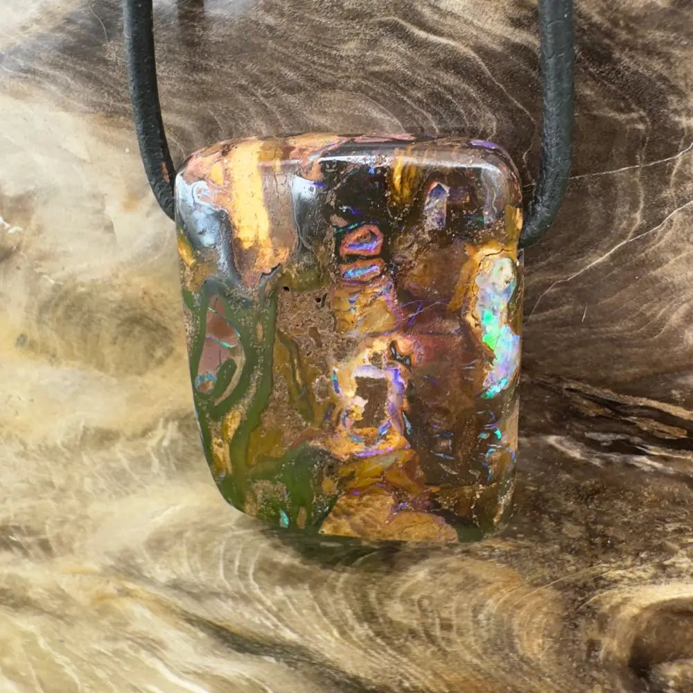 ‘Kimberley Sky' ~ Handcrafted 49ct Solid Queensland Koroit Opal Pendant Necklace
