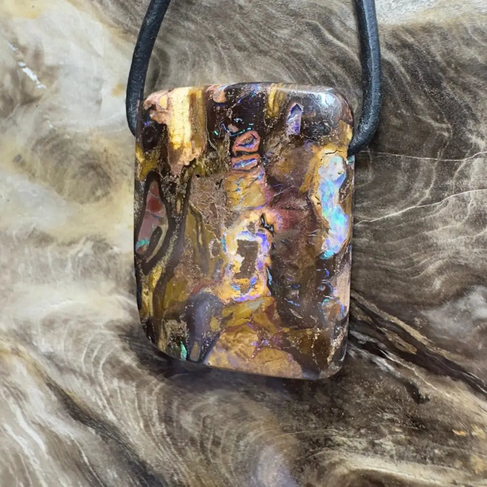 ‘Kimberley Sky' ~ Handcrafted 49ct Solid Queensland Koroit Opal Pendant Necklace