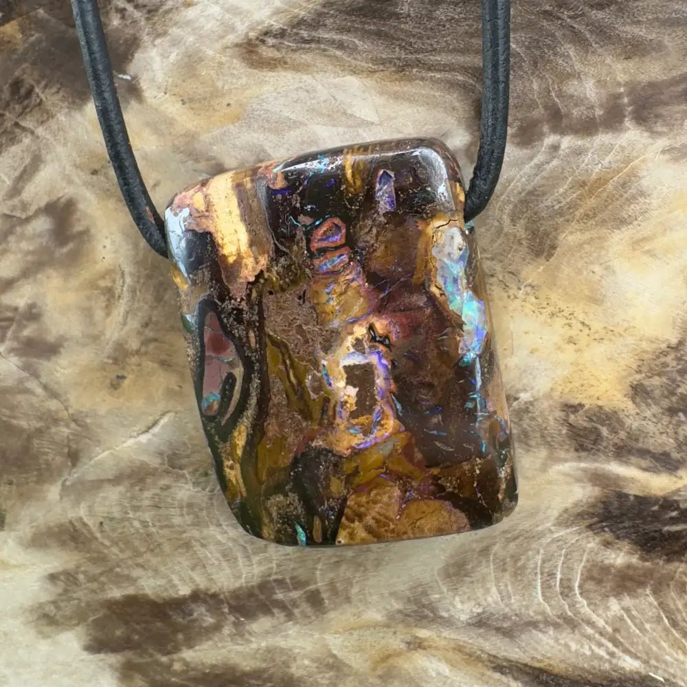 ‘Kimberley Sky' ~ Handcrafted 49ct Solid Queensland Koroit Opal Pendant Necklace