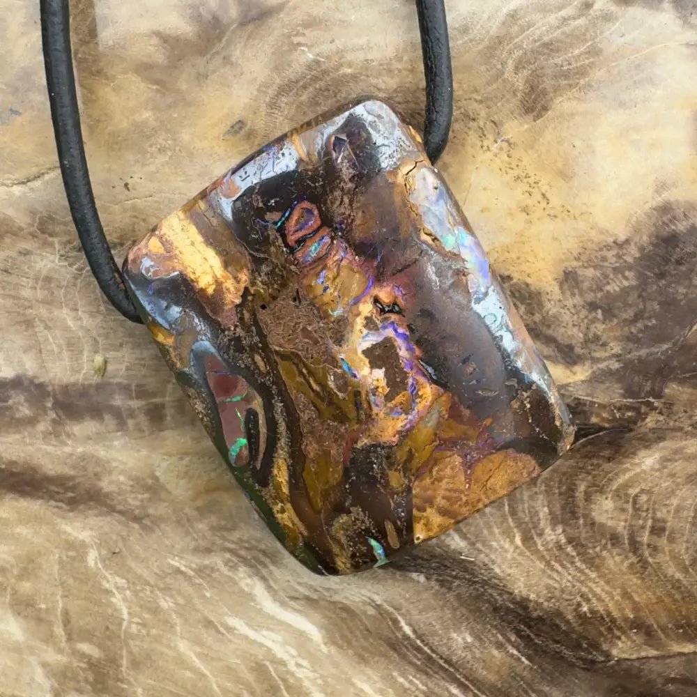 ‘Kimberley Sky' ~ Handcrafted 49ct Solid Queensland Koroit Opal Pendant Necklace