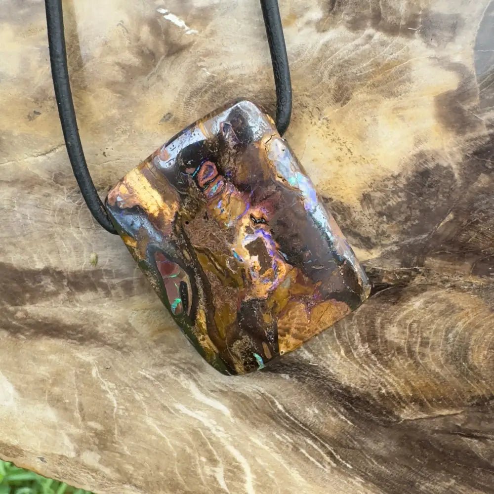 ‘Kimberley Sky' ~ Handcrafted 49ct Solid Queensland Koroit Opal Pendant Necklace