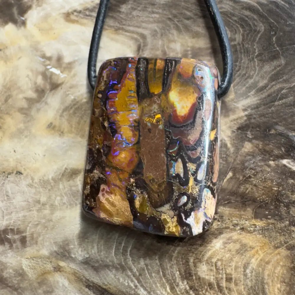 ‘Kimberley Sky' ~ Handcrafted 49ct Solid Queensland Koroit Opal Pendant Necklace