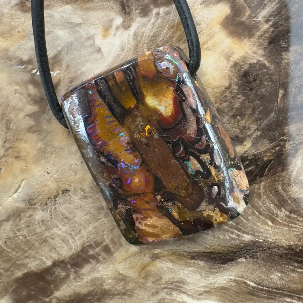 ‘Kimberley Sky' ~ Handcrafted 49ct Solid Queensland Koroit Opal Pendant Necklace
