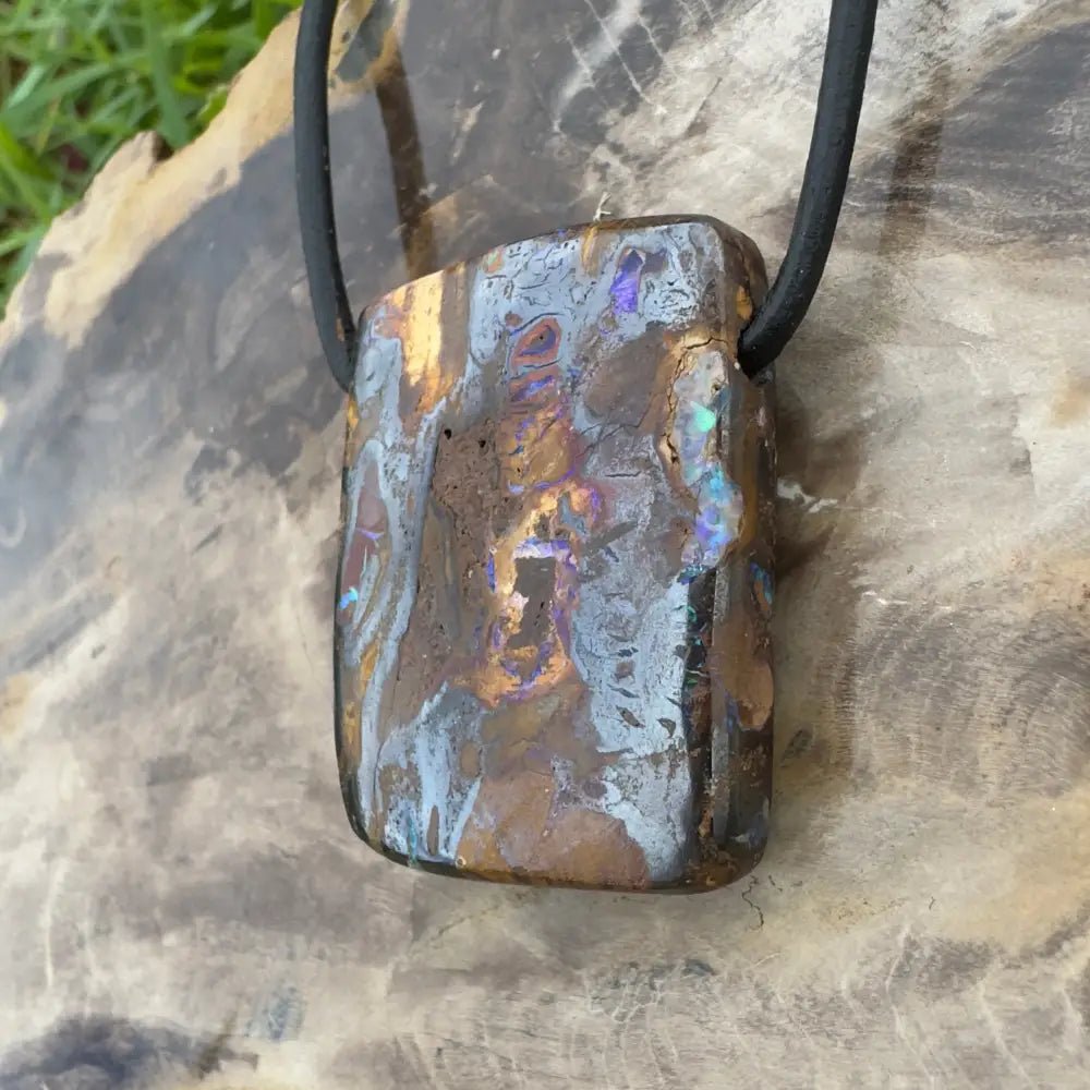 ‘Kimberley Sky' ~ Handcrafted 49ct Solid Queensland Koroit Opal Pendant Necklace