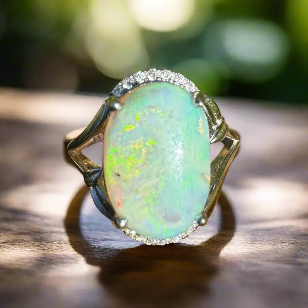 'Lagoon Serenity' ~ Handcrafted 2.4ct Solid Lightning Ridge Opal Sterling Silver Ring