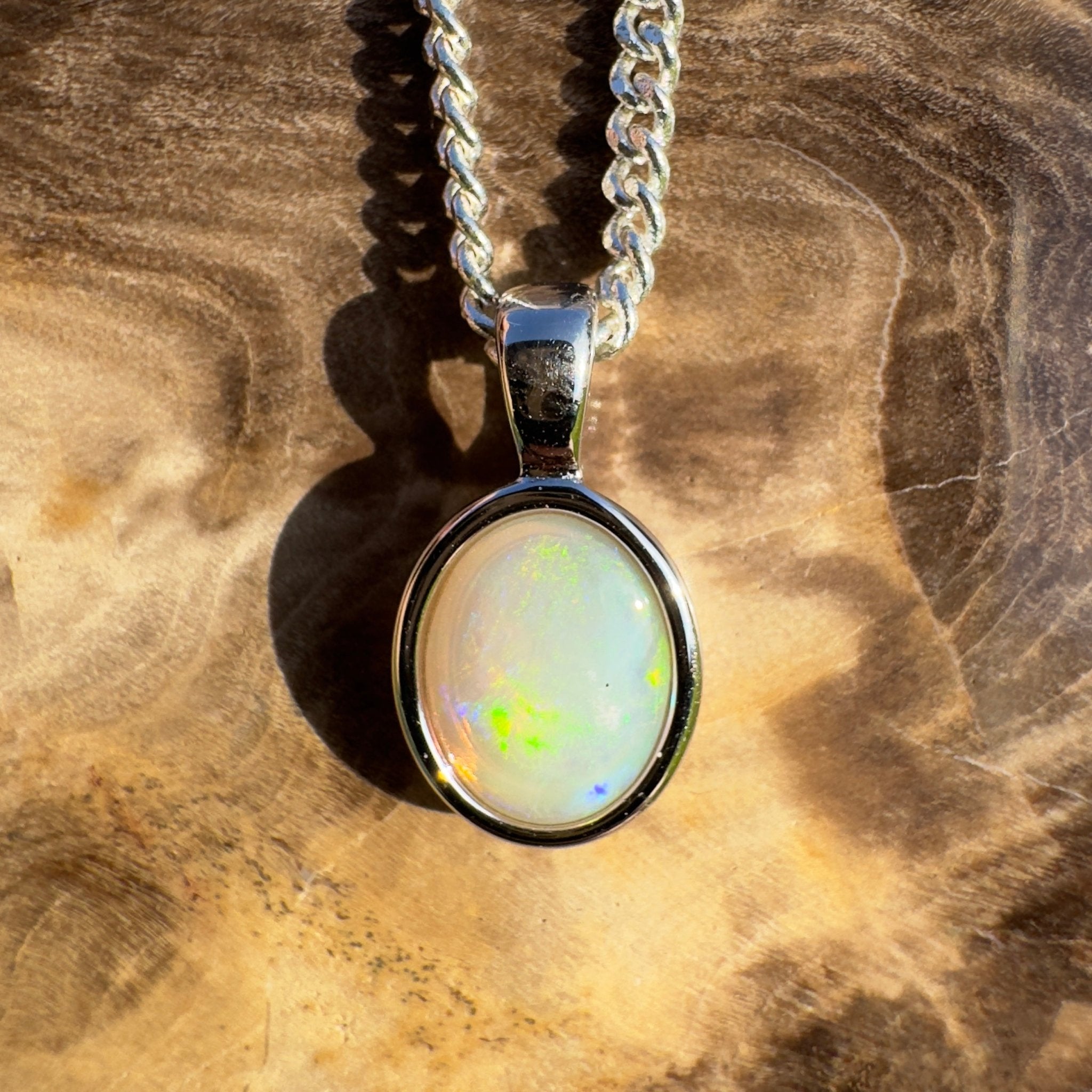 Lake Argyle Aurora – 0.7ct Coober Pedy Opal 925 Silver Pendant