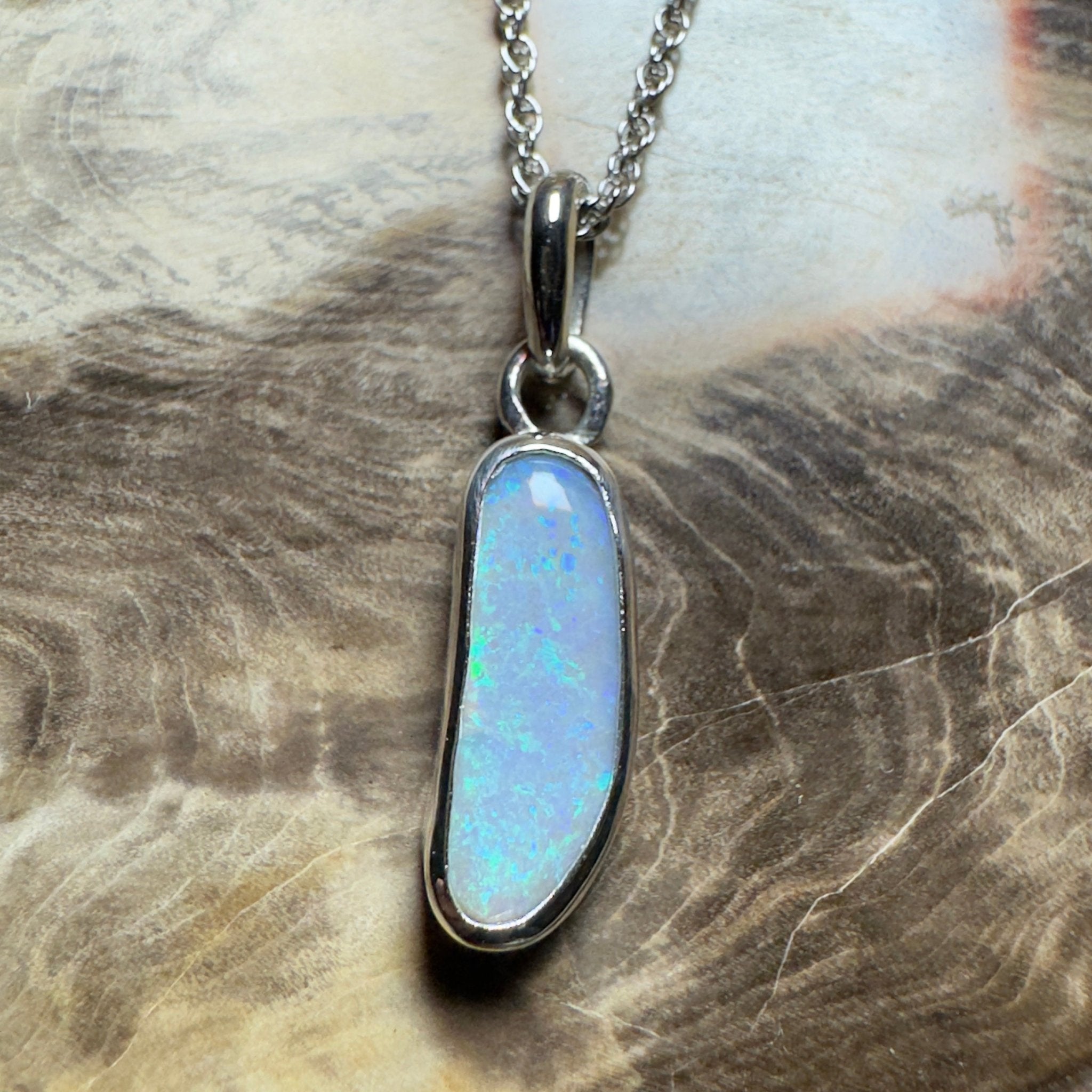 Lake Argyle Glow ~ 2.3ct Lightning Ridge Opal 925 Silver Pendant
