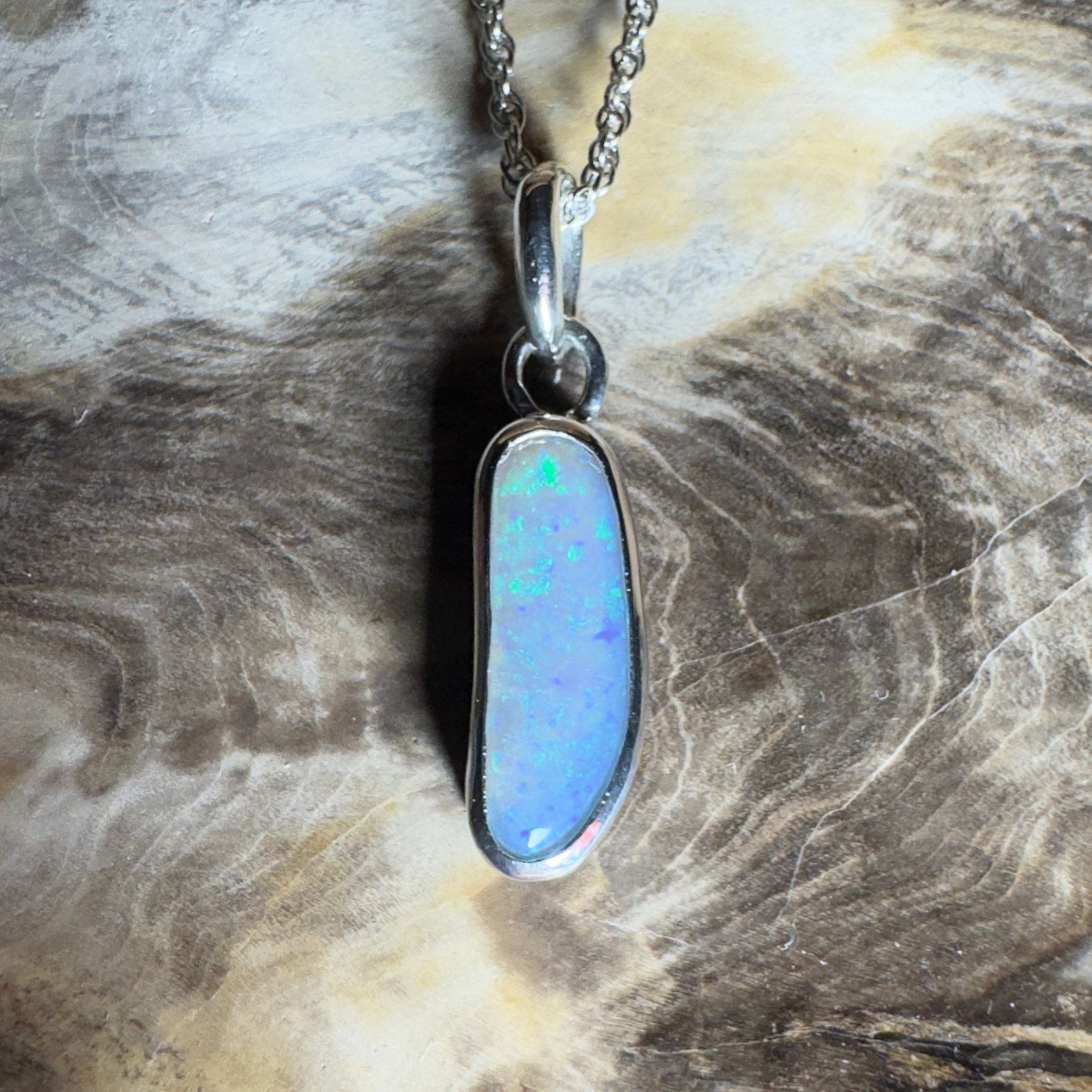 Lake Argyle Glow ~ 2.3ct Lightning Ridge Opal 925 Silver Pendant
