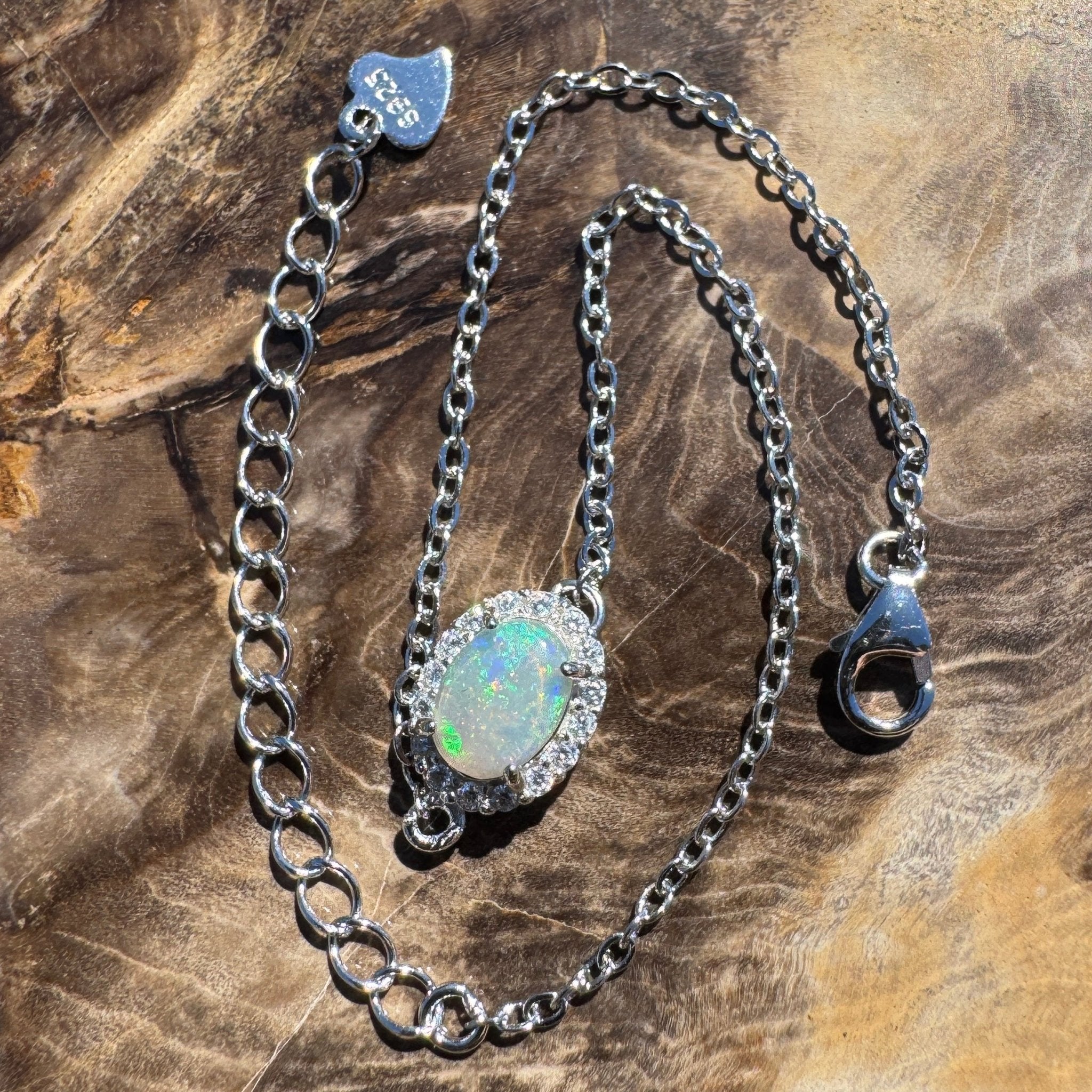 Lancelin Tide - 0.8ct Lightning Ridge Opal 925 Silver Bracelet