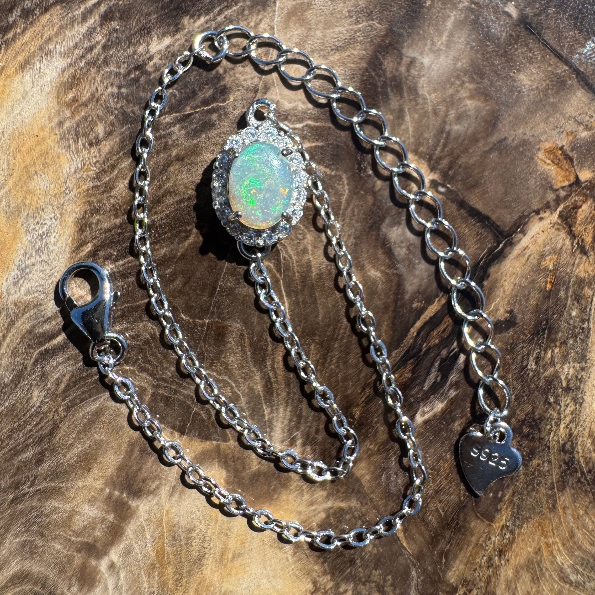 Lancelin Tide - 0.8ct Lightning Ridge Opal 925 Silver Bracelet