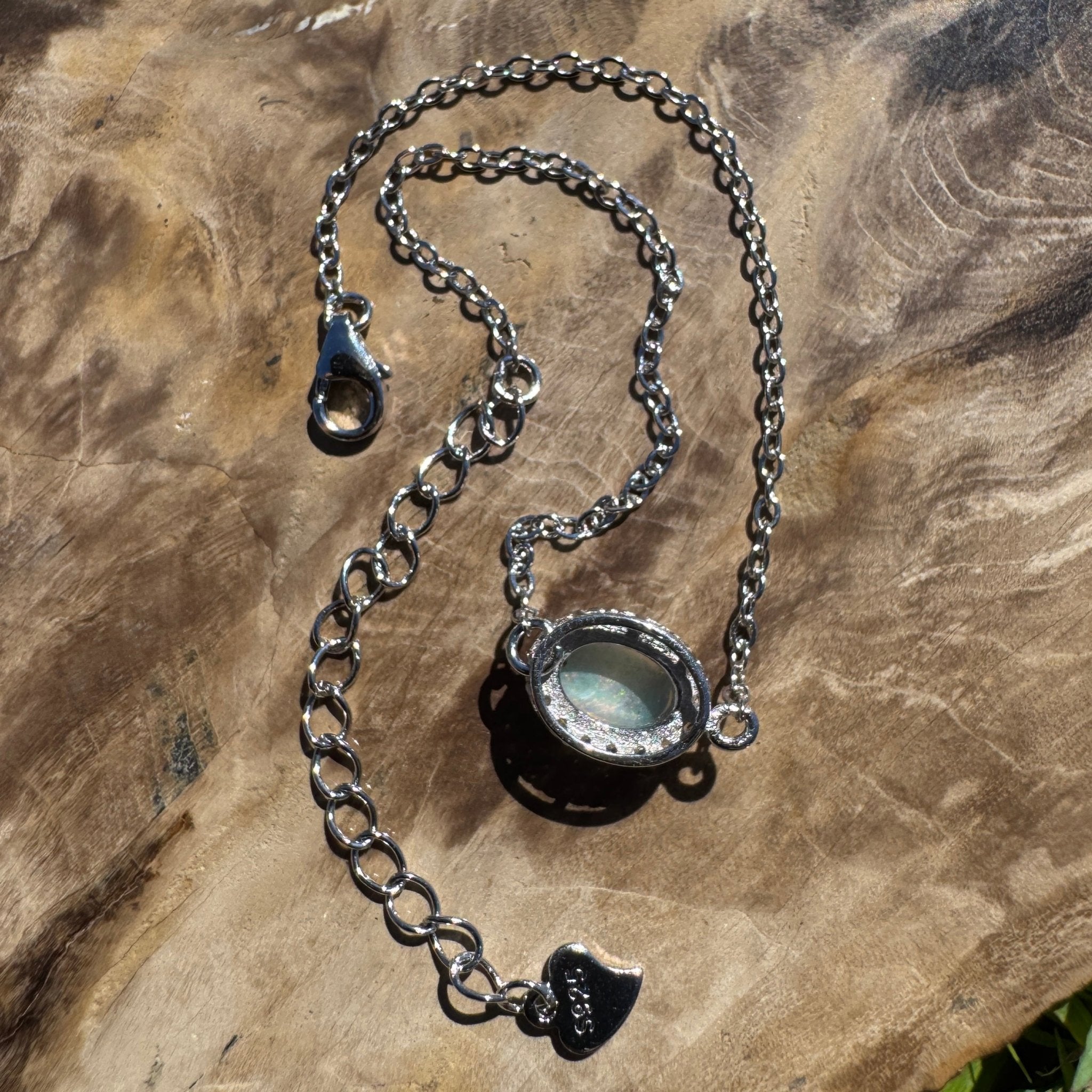 Lancelin Tide - 0.8ct Lightning Ridge Opal 925 Silver Bracelet