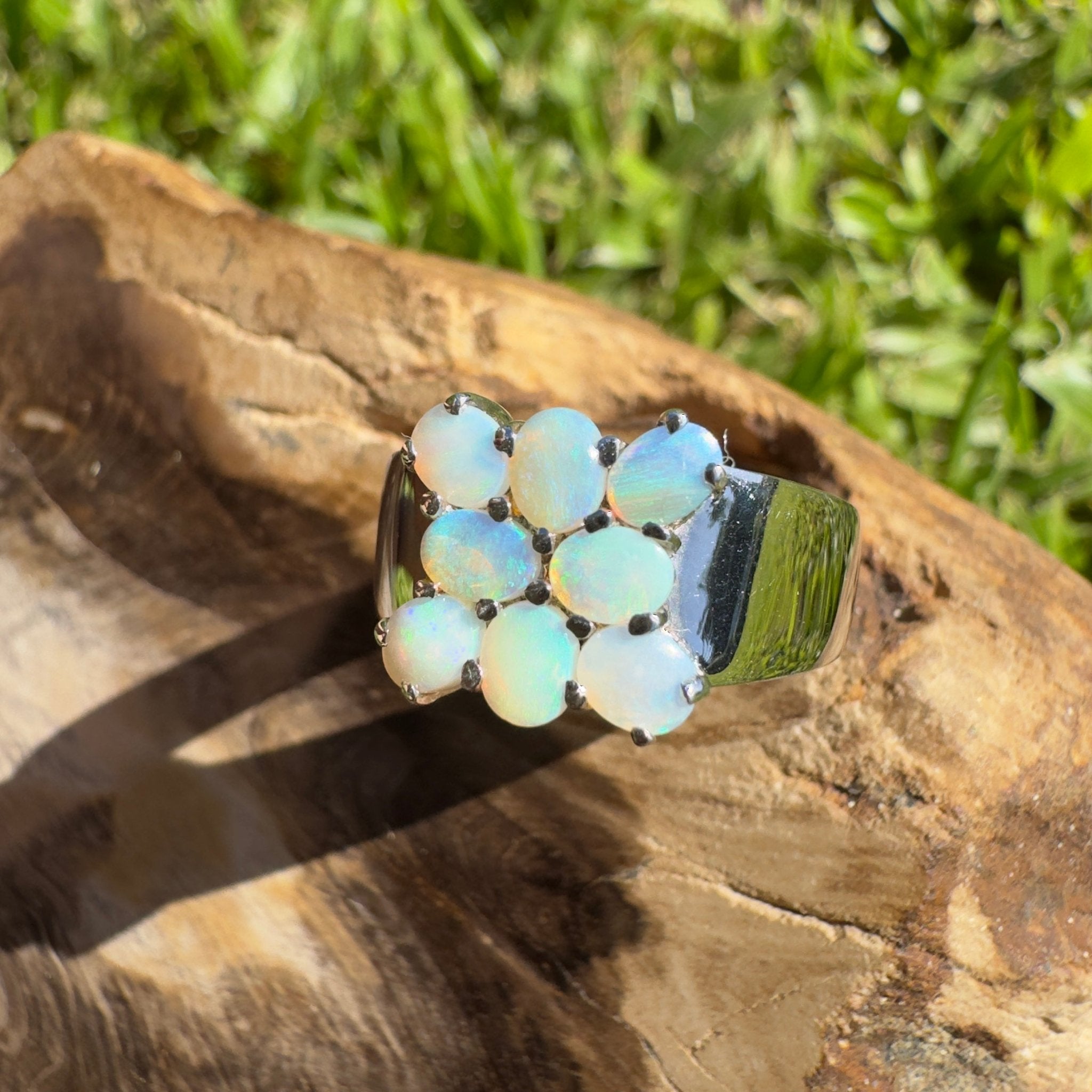 Lightning Ridge Fine Spark – Solid Lightning Ridge Opal 925 Sterling Silver Ring